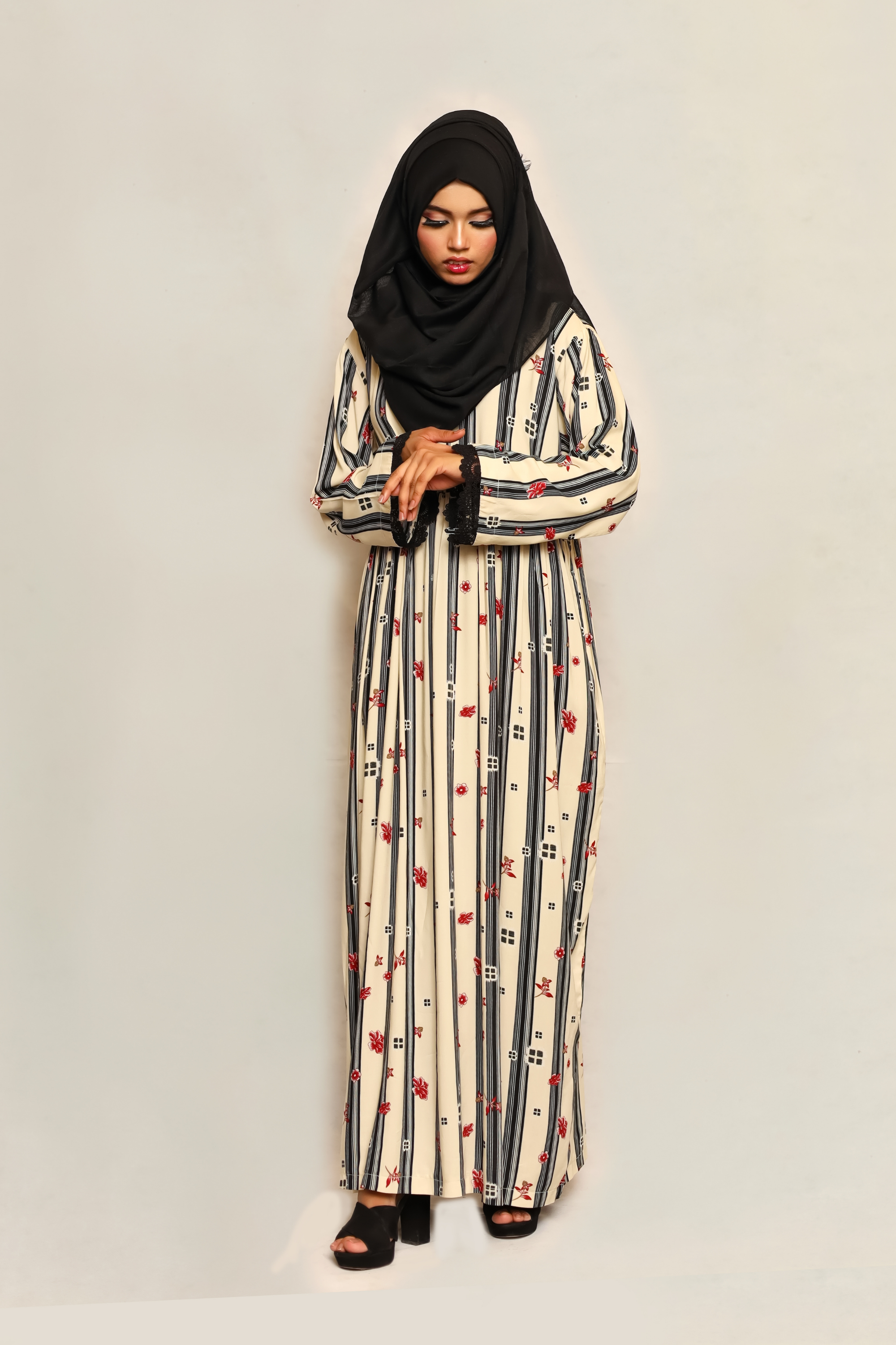Maternity Maxi Dress - Crimson Bloom