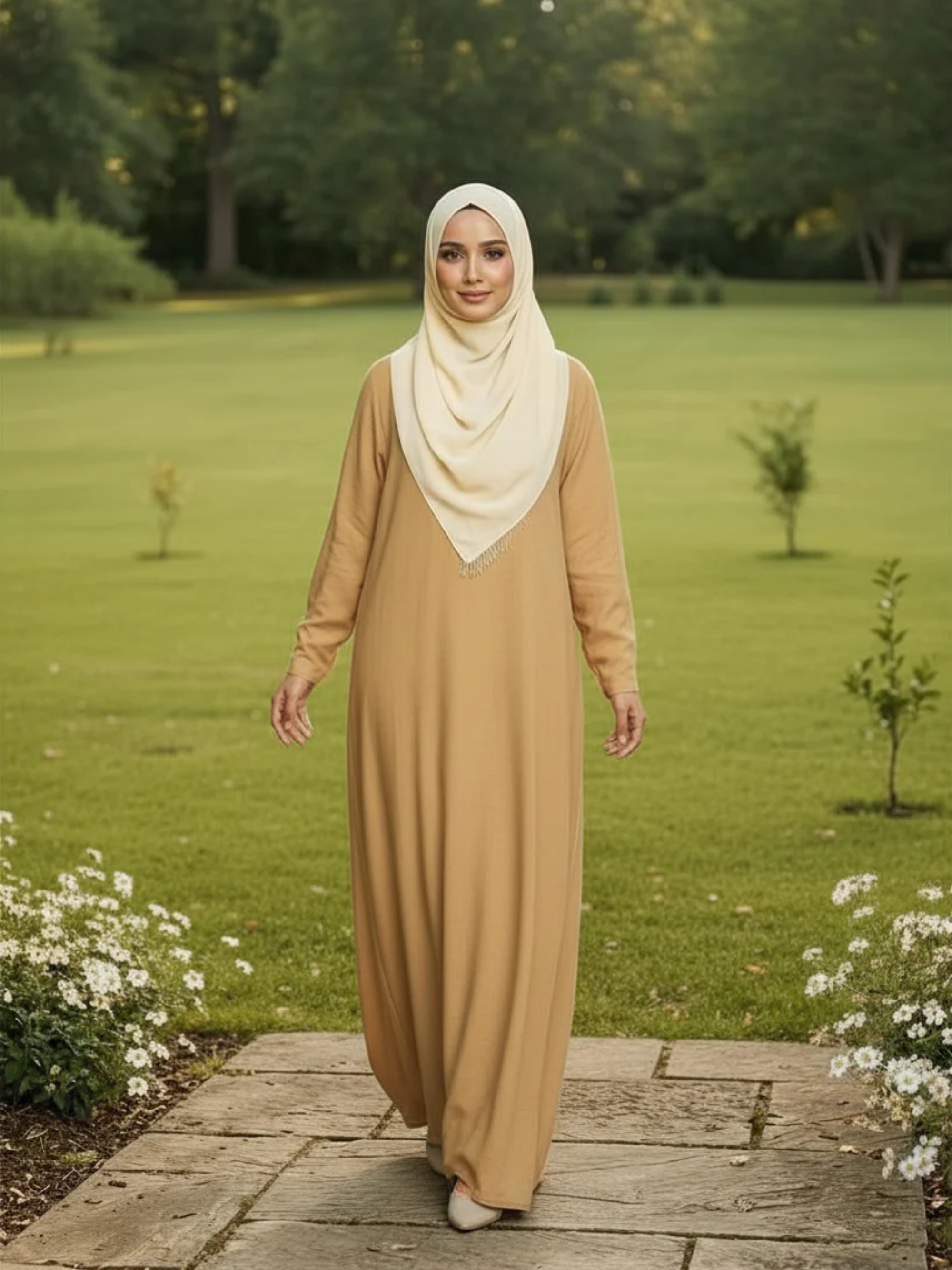 Essential Linen Abaya - Sand