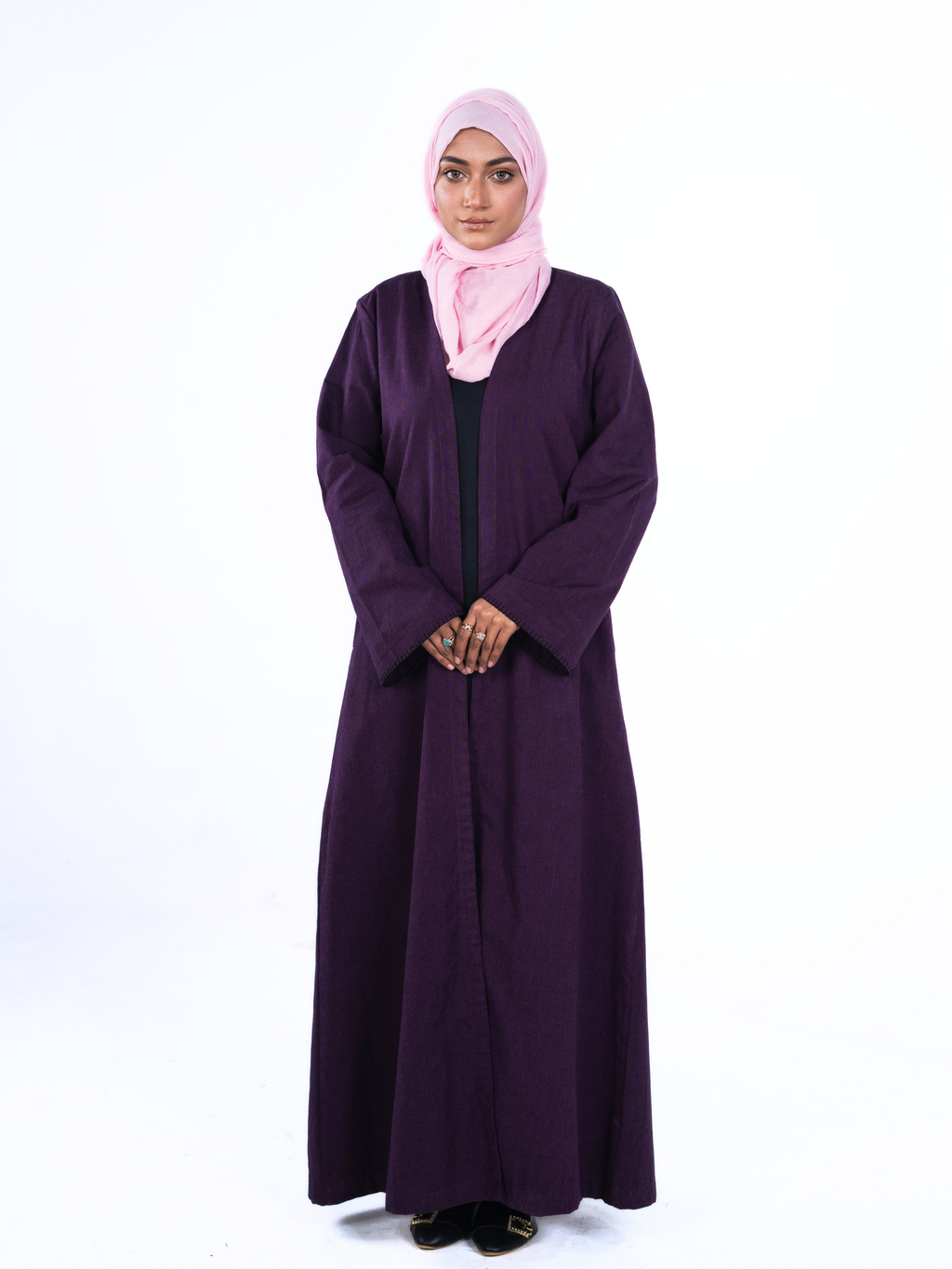 Minimalist Open Abaya – Purple