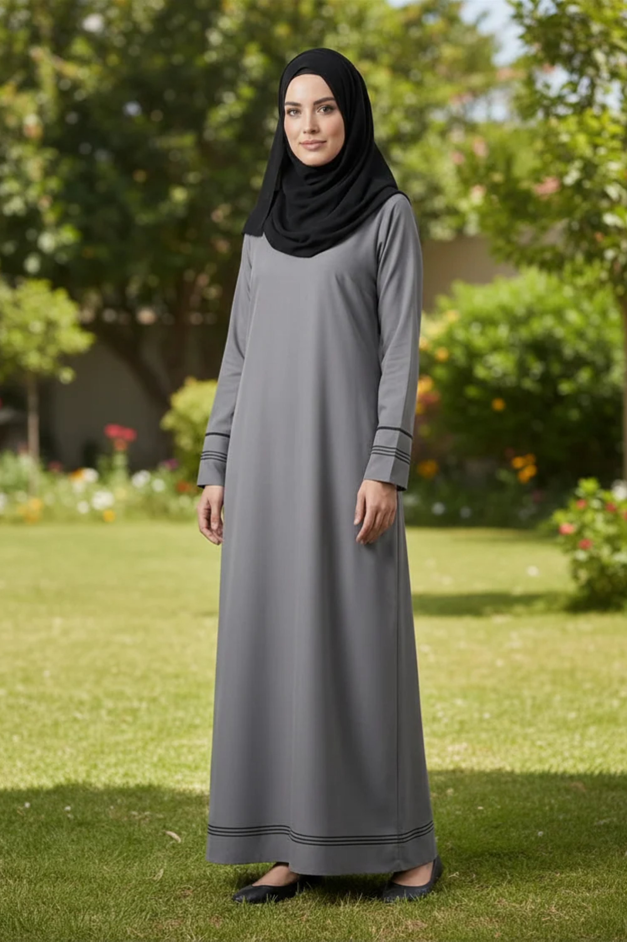 Signature Cotton Abaya – Stone