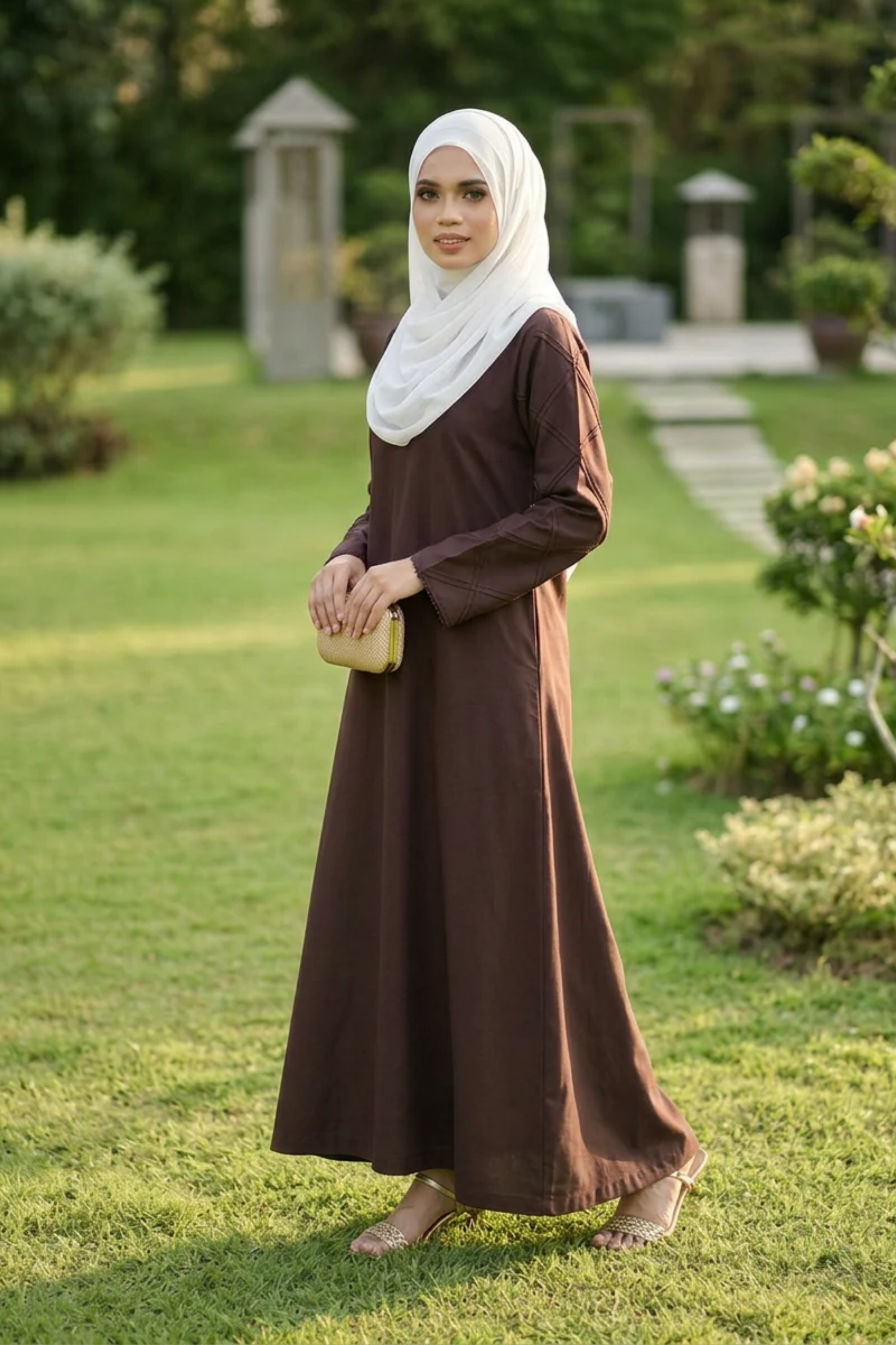 Signature Cotton Abaya – Chocolate