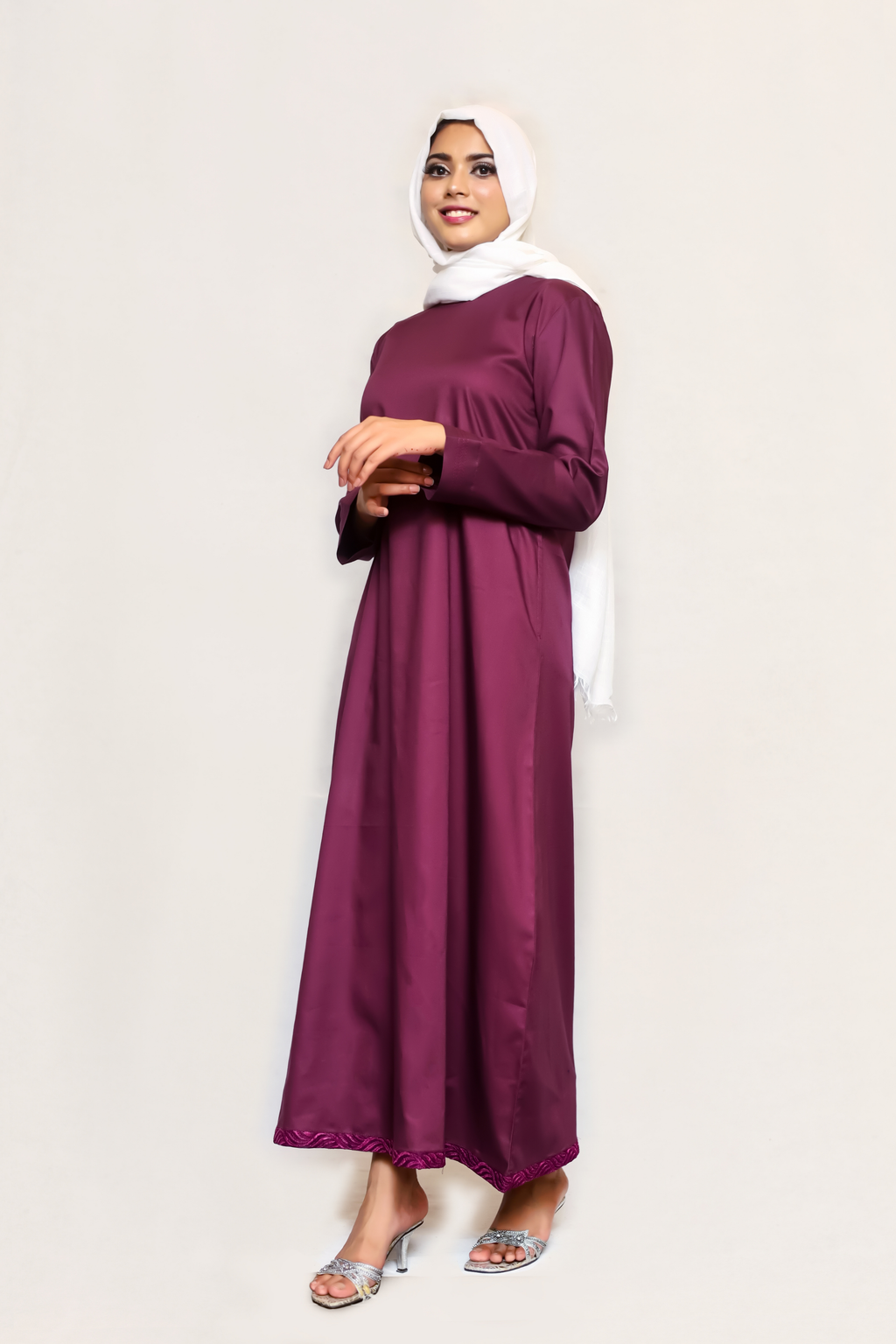 Signature Cotton Abaya – Burgundy