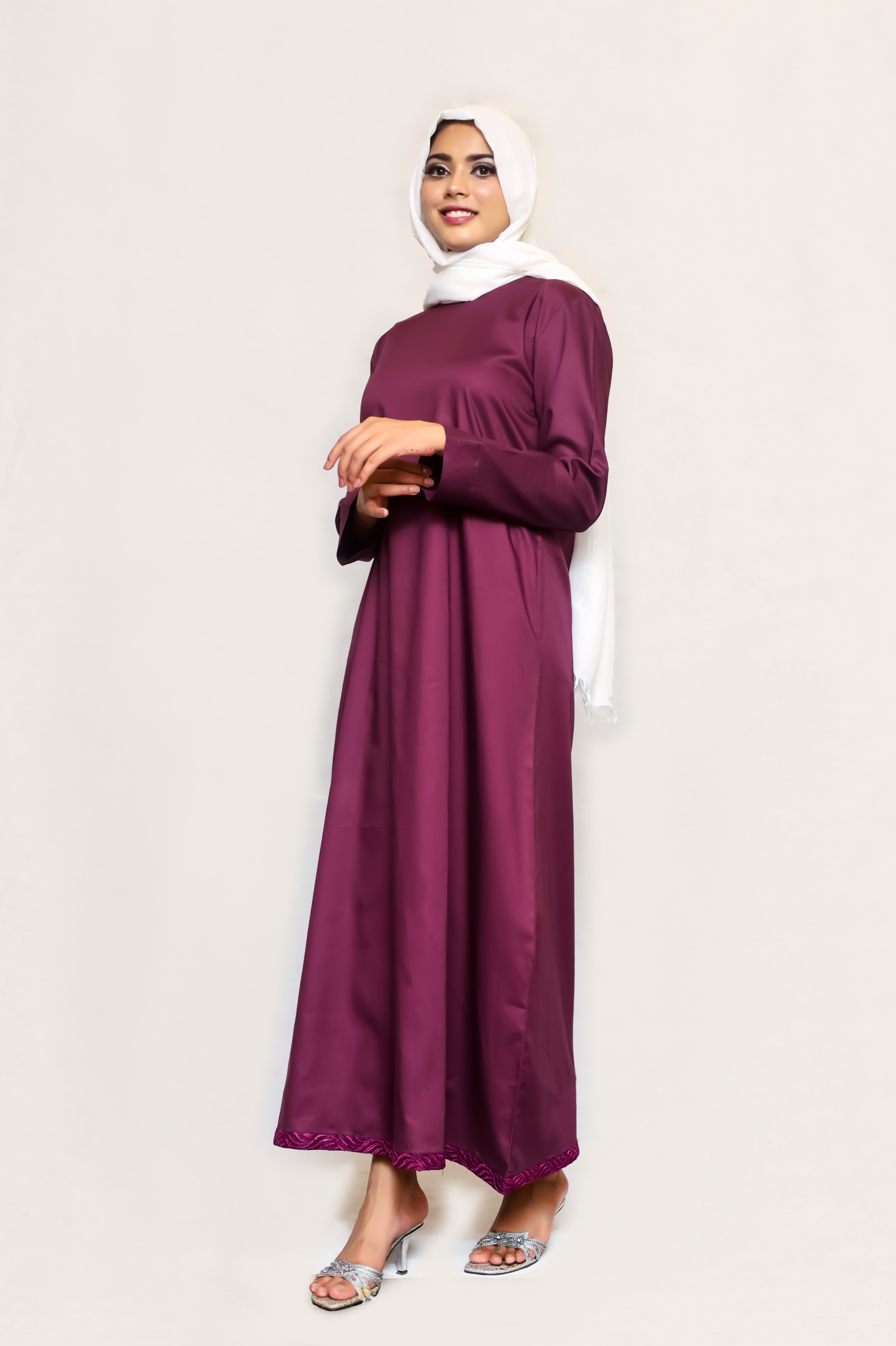 Signature Cotton Abaya – Burgundy