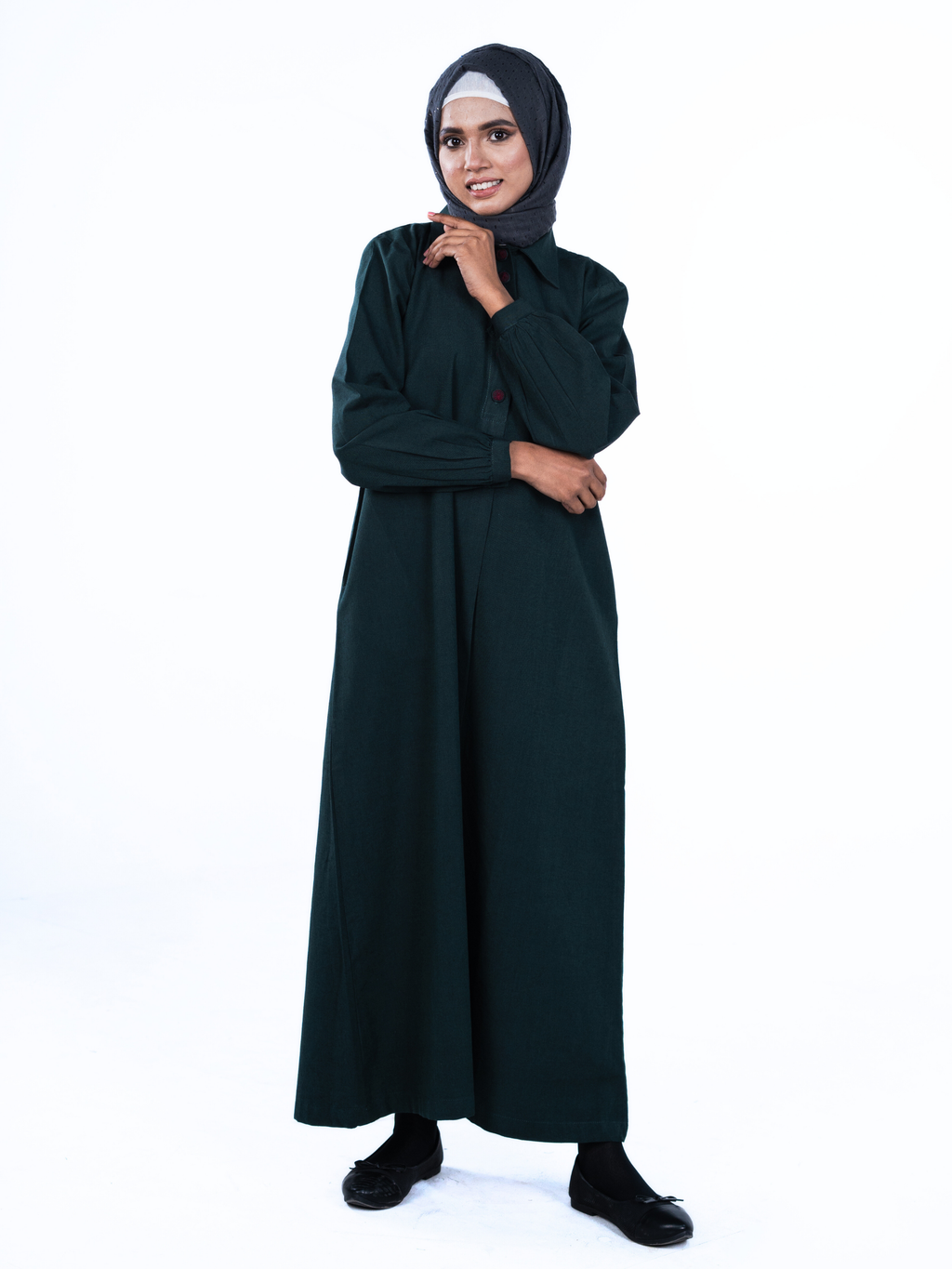 Button-up Maxi Dress - Forest