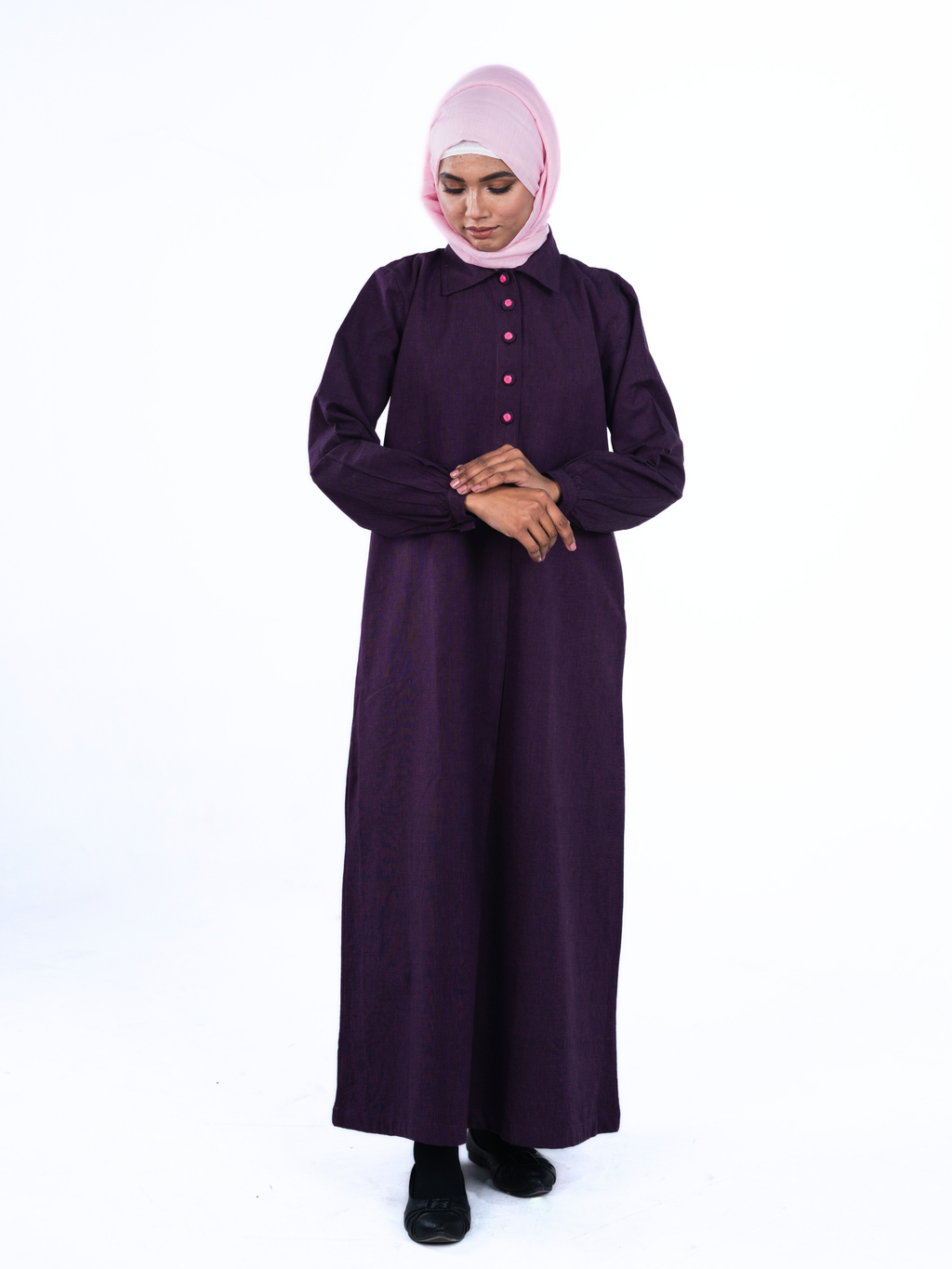 Button-up Maxi Dress - Purple