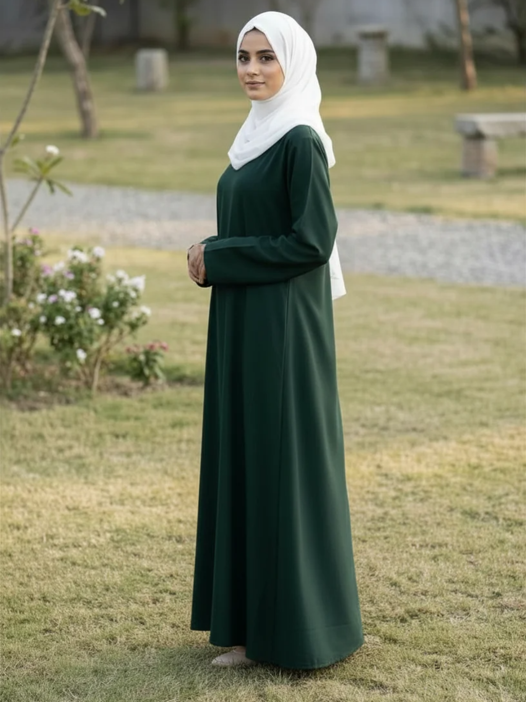 Essential Linen Abaya - Forest