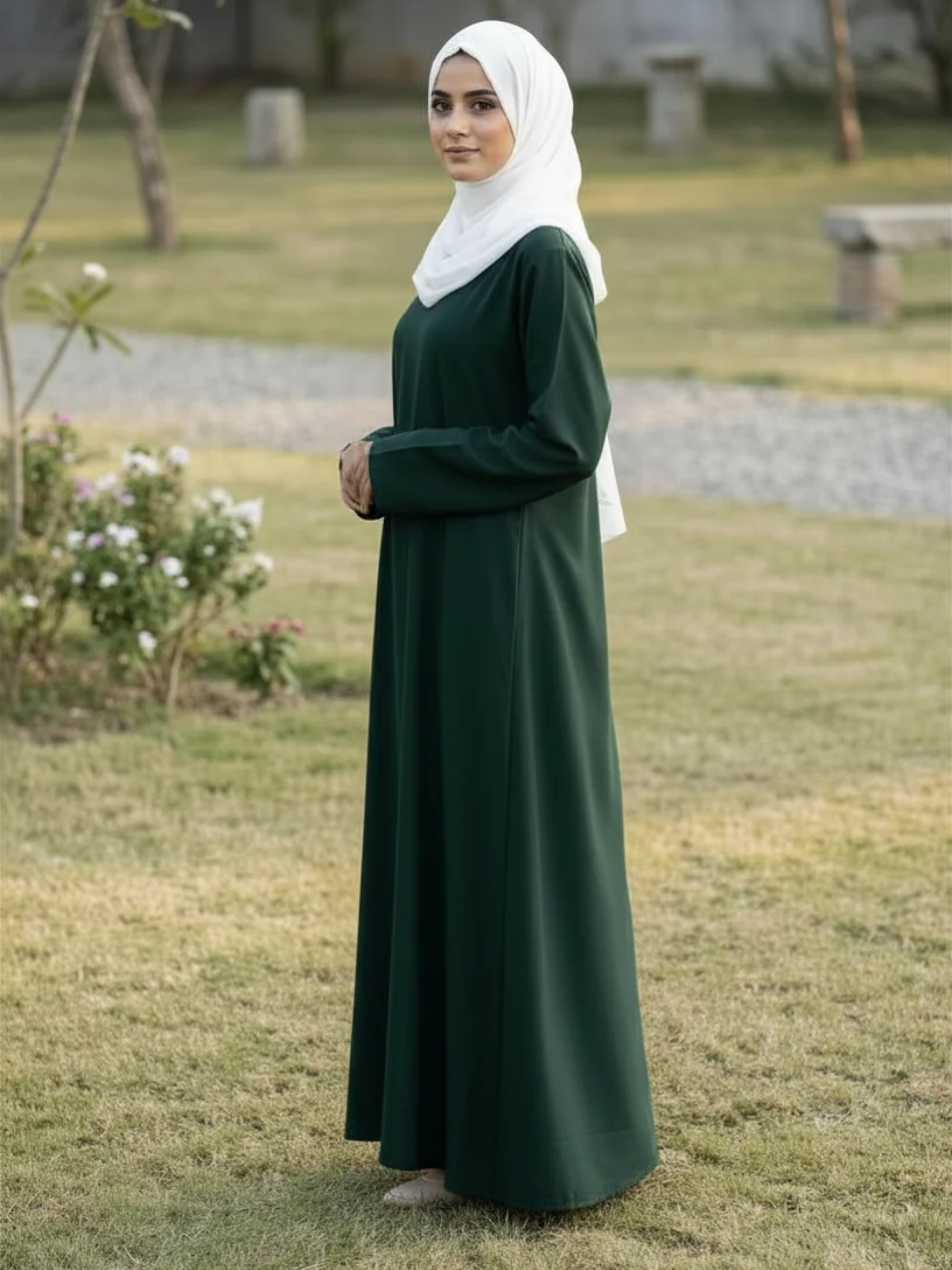 Essential Linen Abaya - Forest