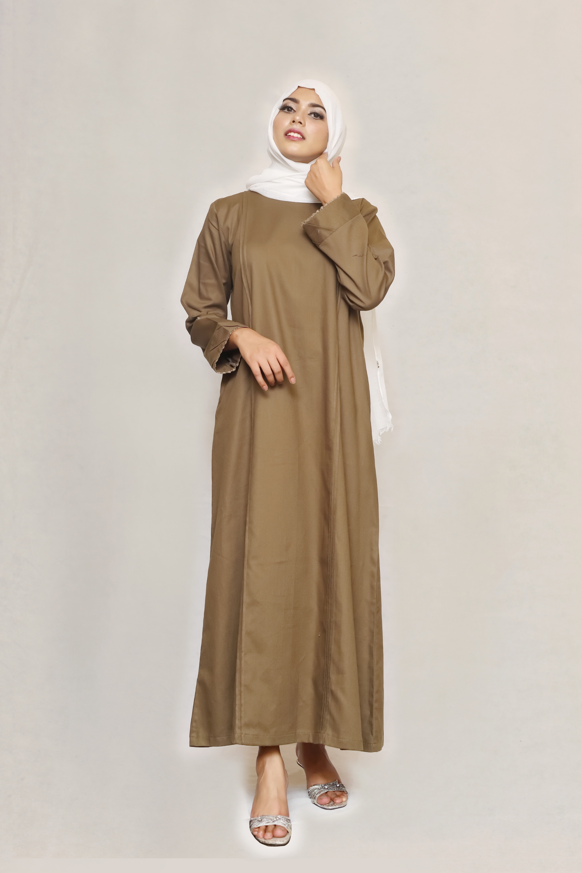 Signature Cotton Abaya – Olive Green