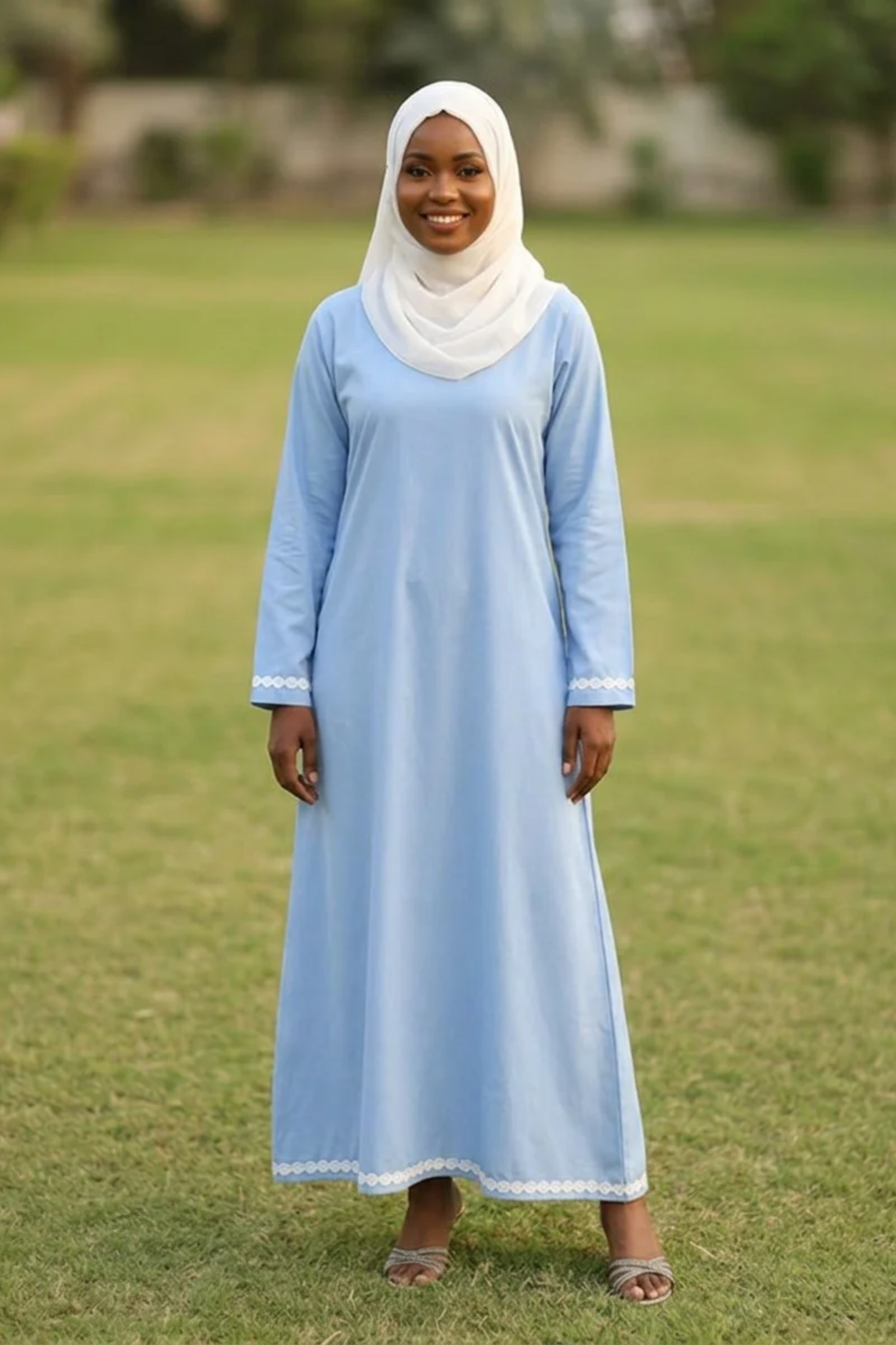 Signature Cotton Abaya – Sky
