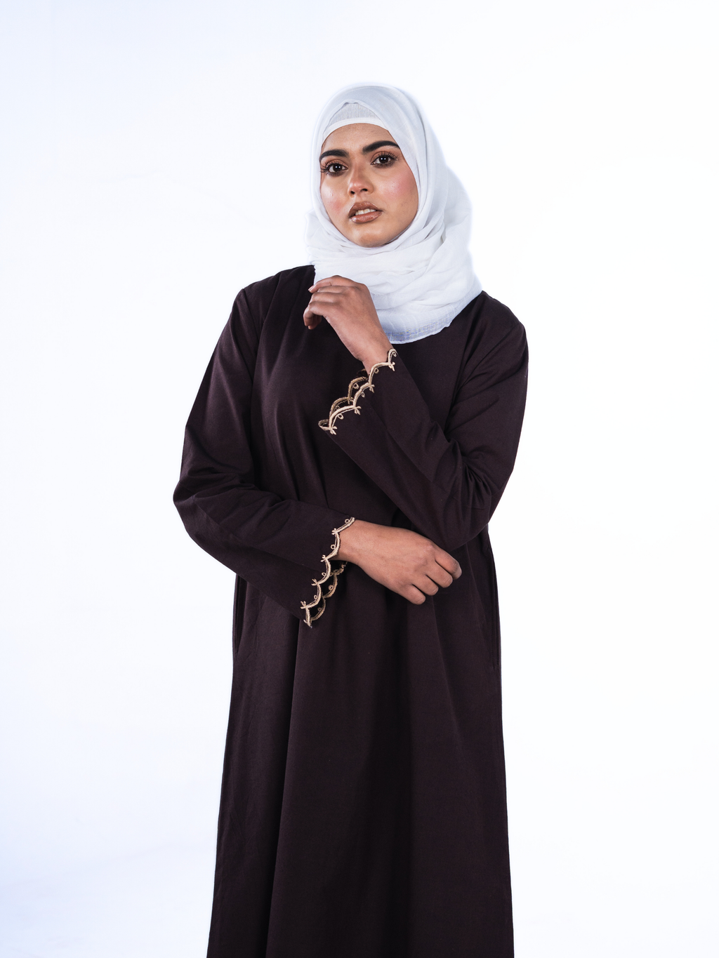 Heritage Cotton Abaya - Coffee