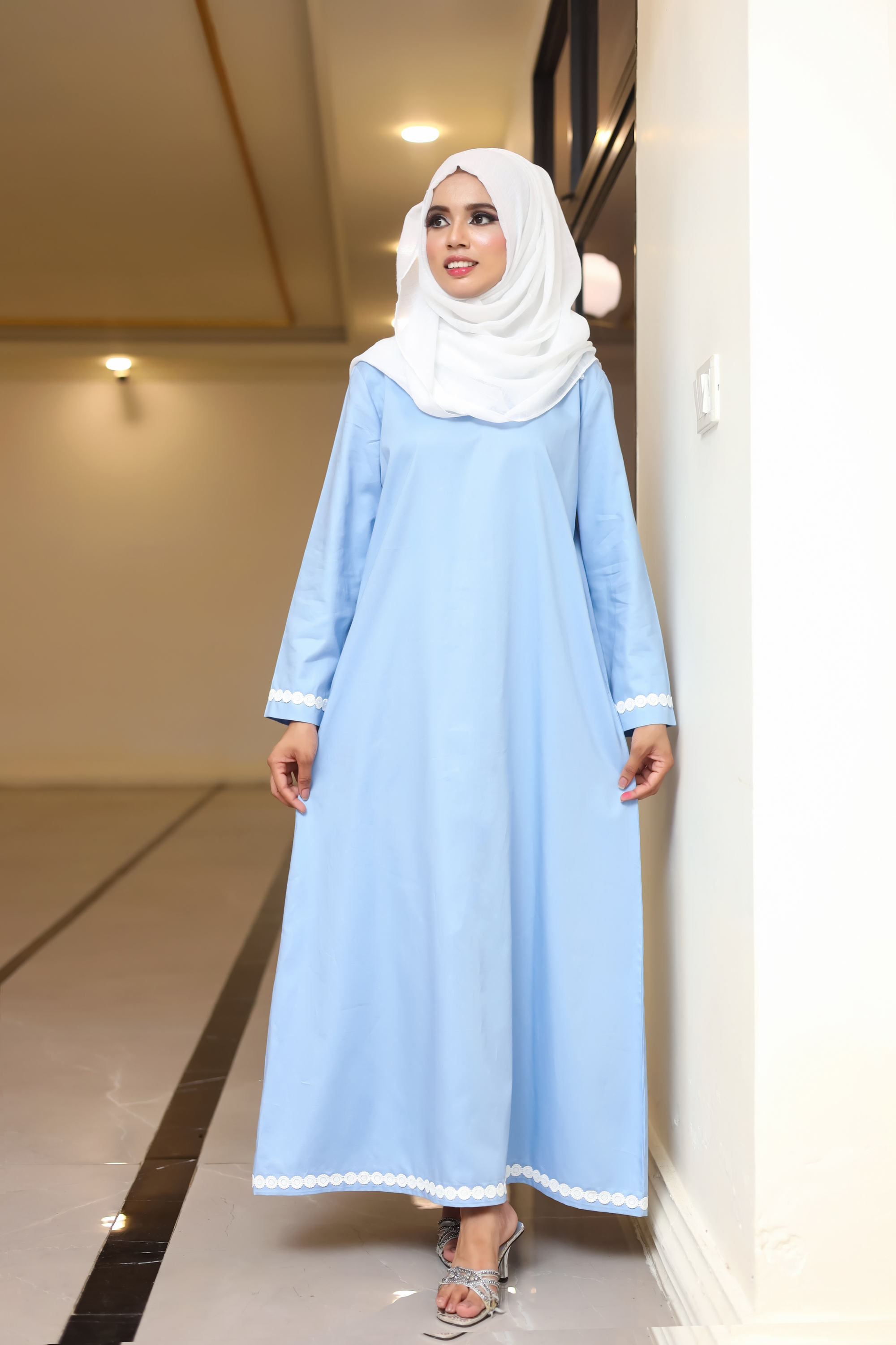 Signature Cotton Abaya – Sky