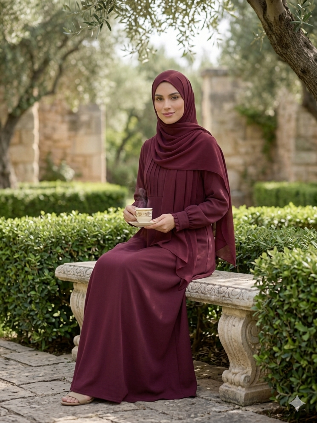 Hajj&Umrah | Premium Cotton Abaya in  Mulberry