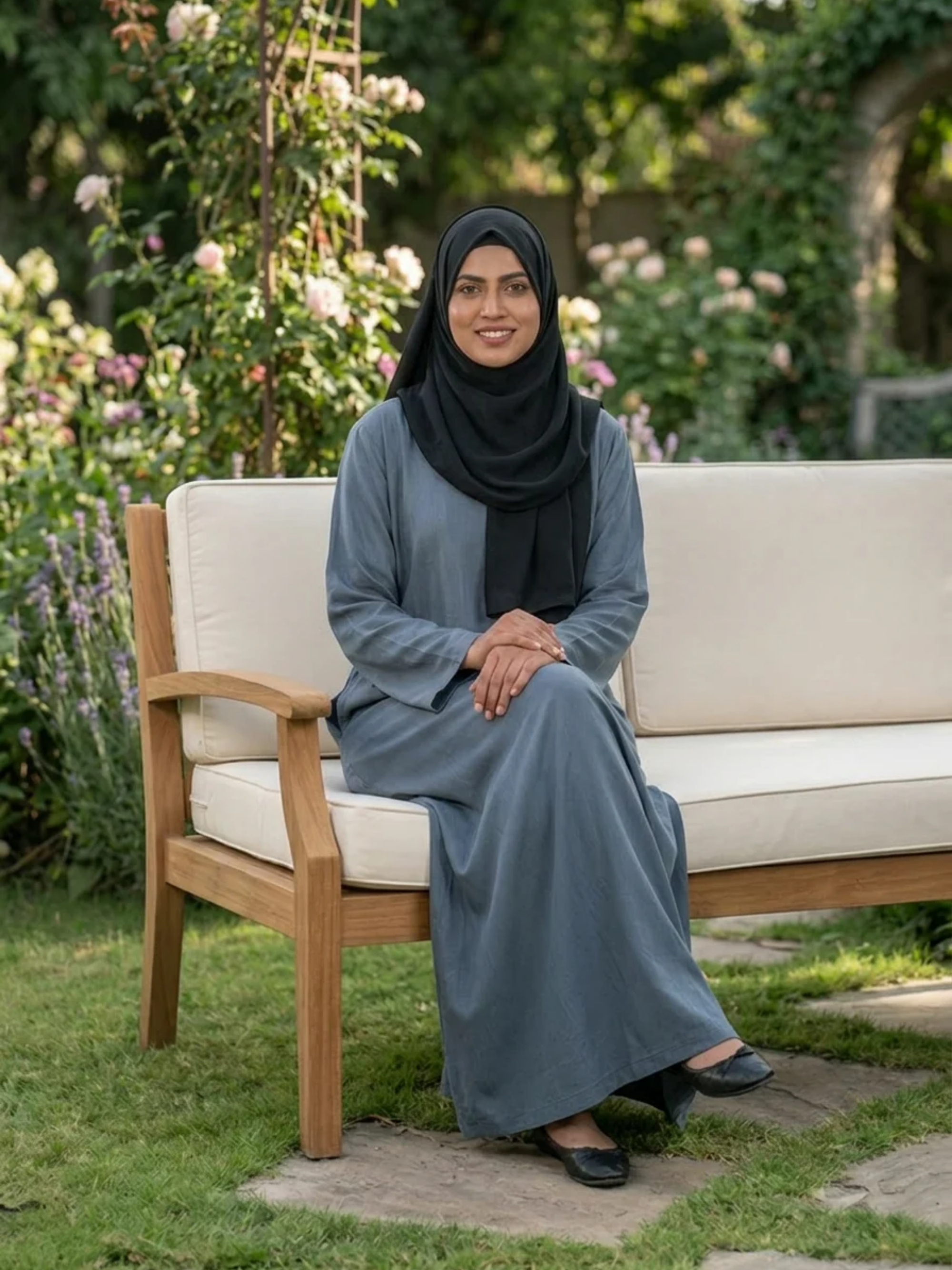 Essential Linen Abaya - Grey