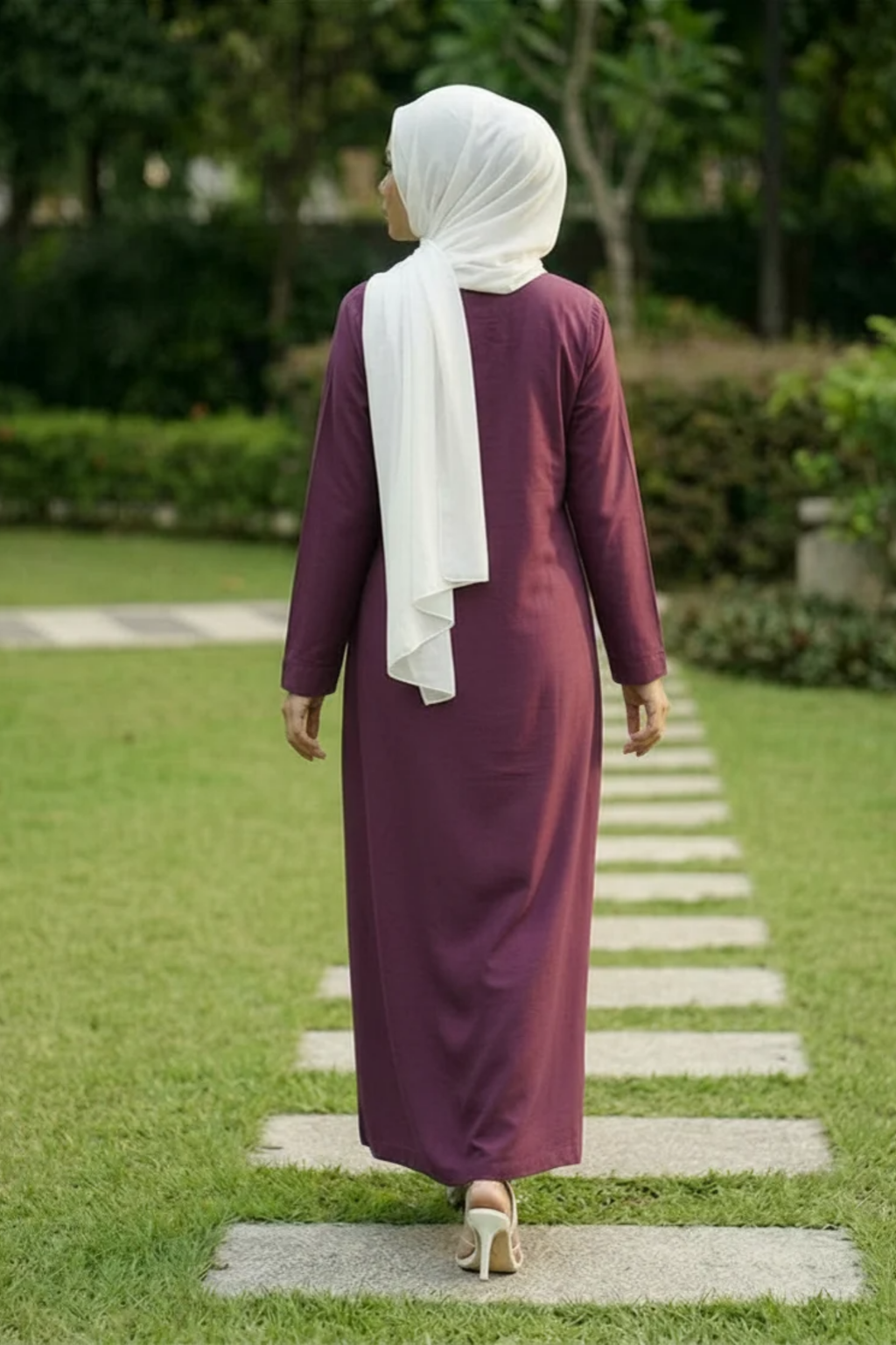 Signature Cotton Abaya – Burgundy