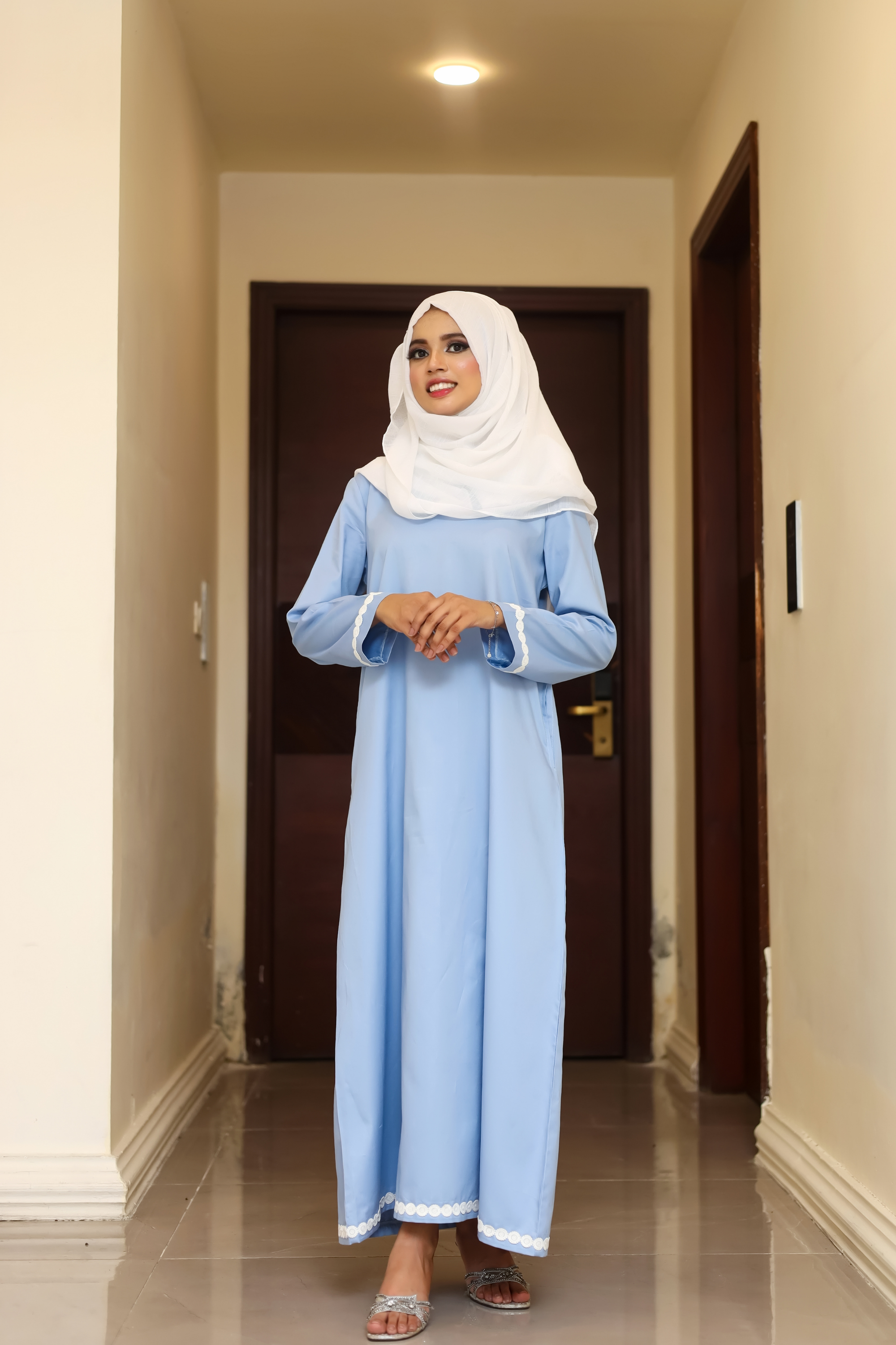 Signature Cotton Abaya – Sky