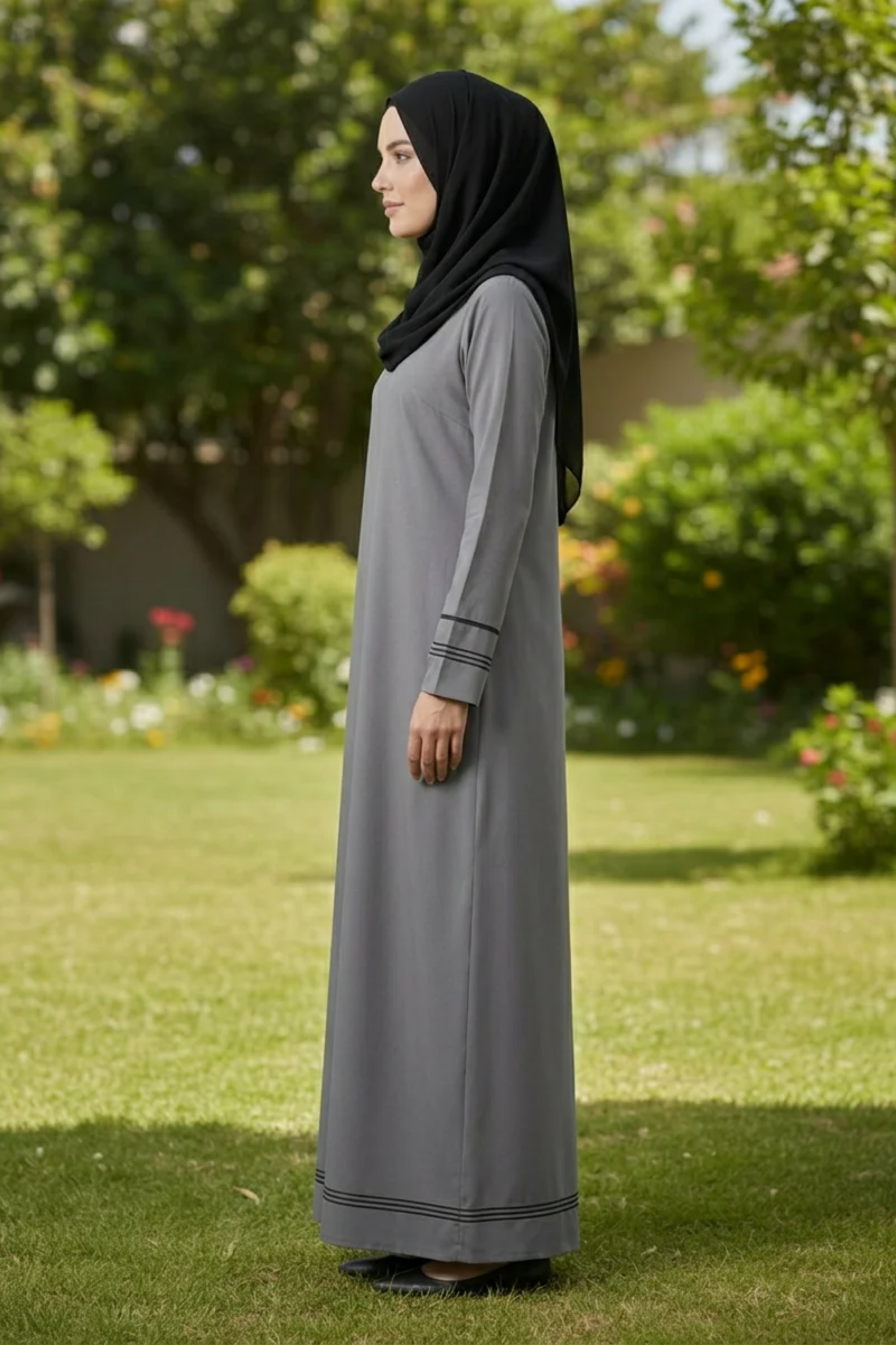 Signature Cotton Abaya – Stone