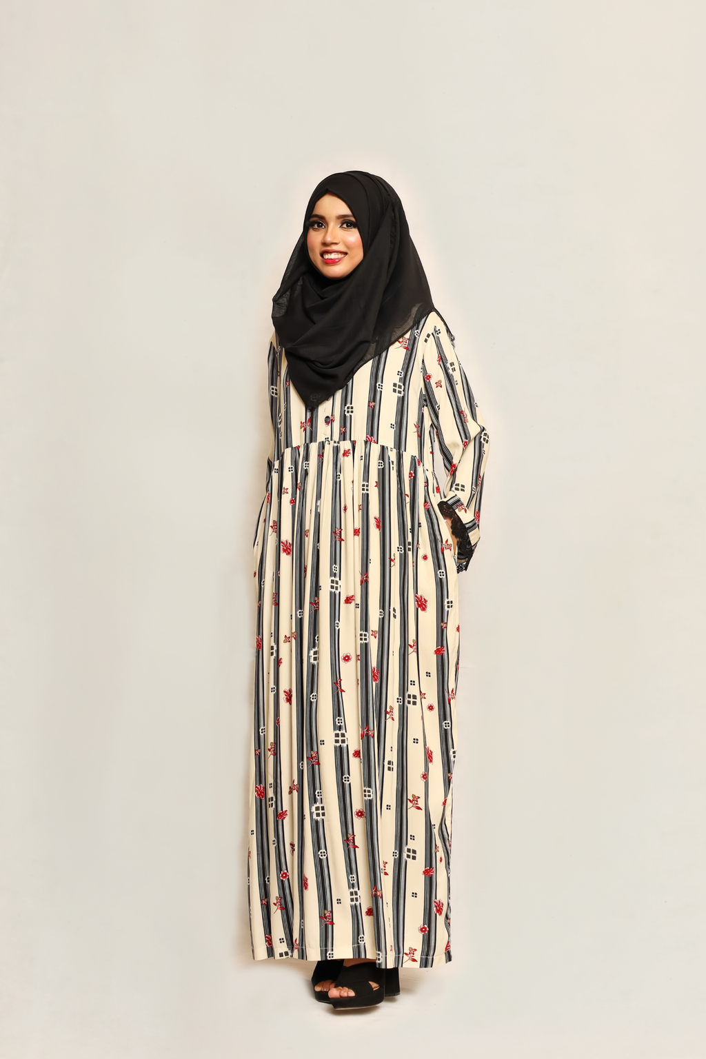 Maternity Maxi Dress - Crimson Bloom