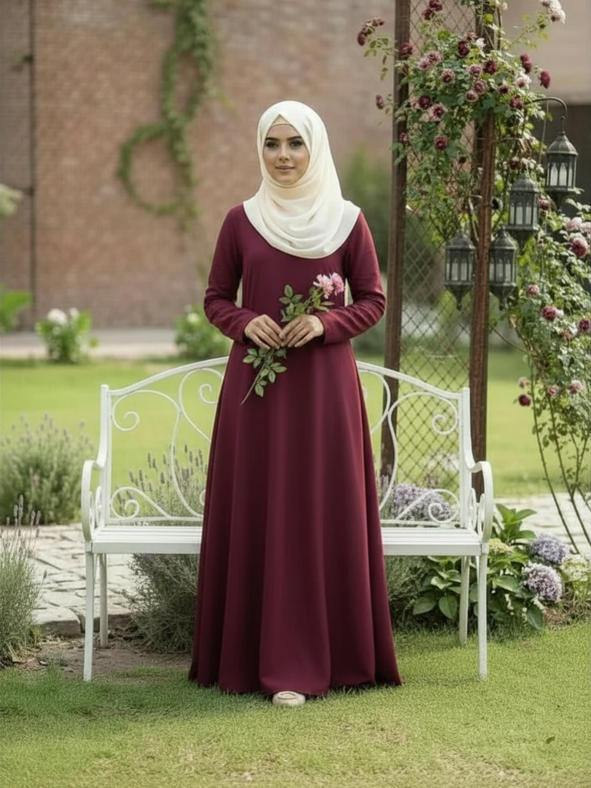 Essential Linen Abaya - Berry