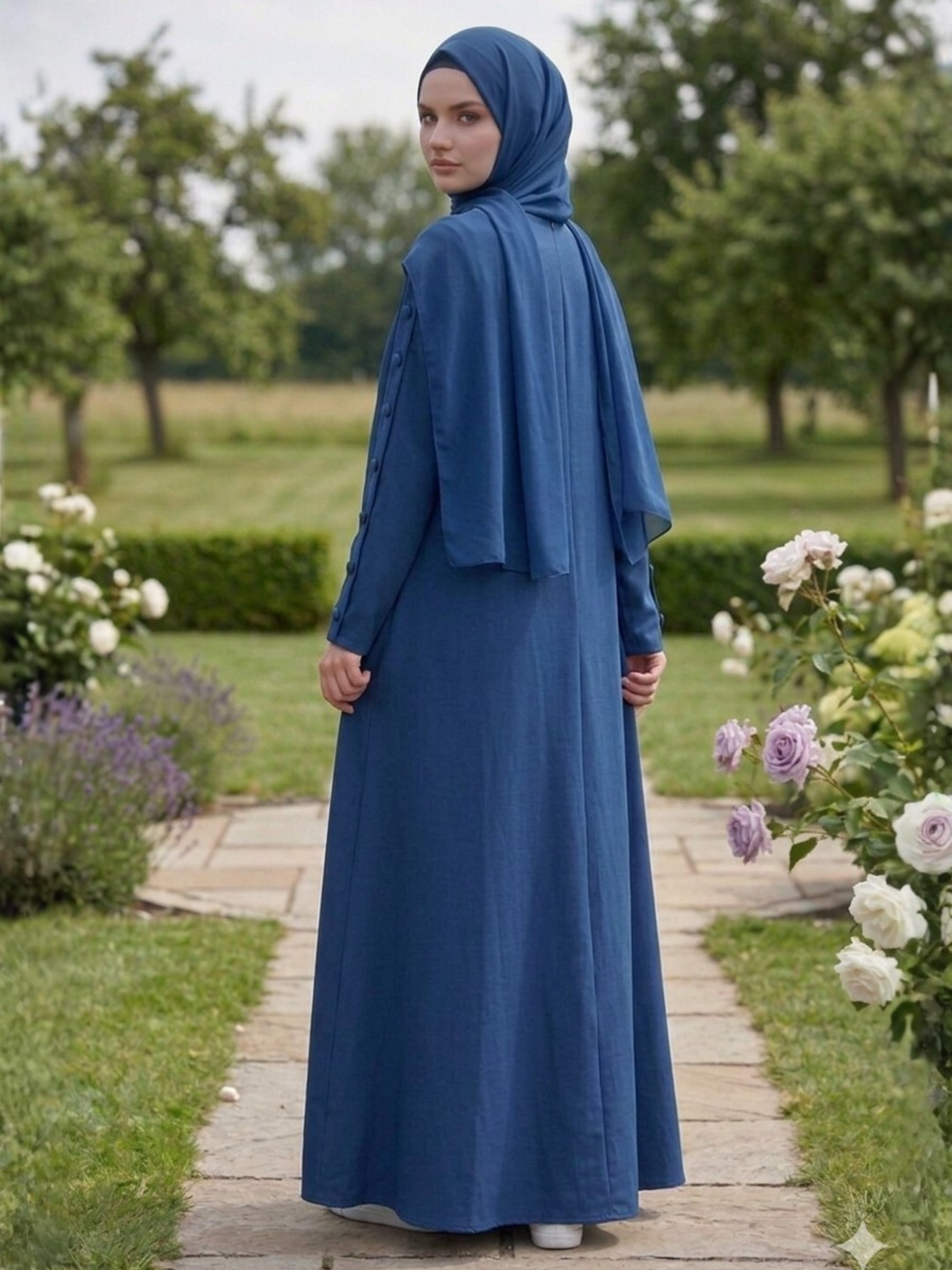 Hajj&Umrah | Premium Cotton Abaya in  Royal Blue