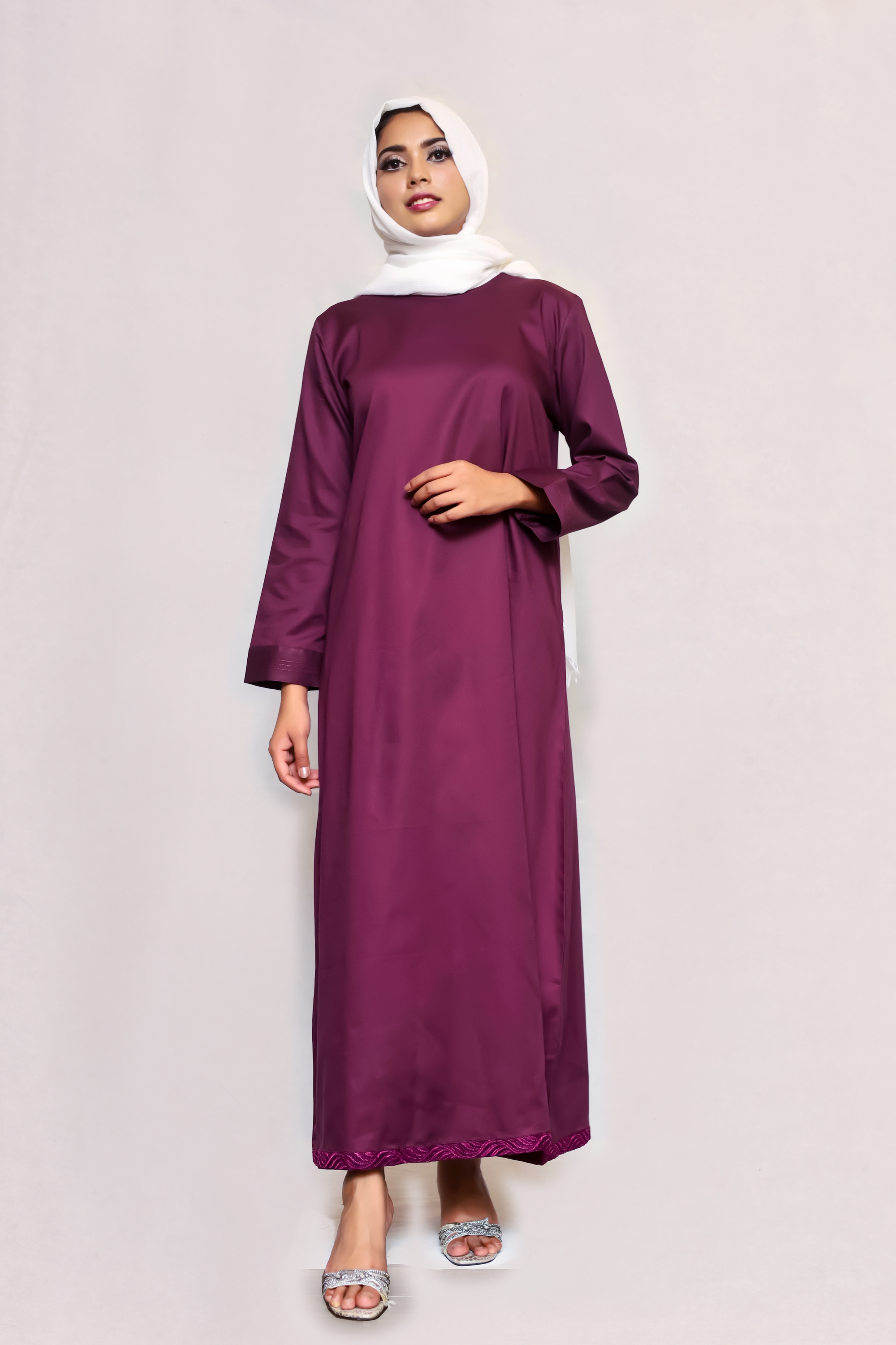 Signature Cotton Abaya – Burgundy