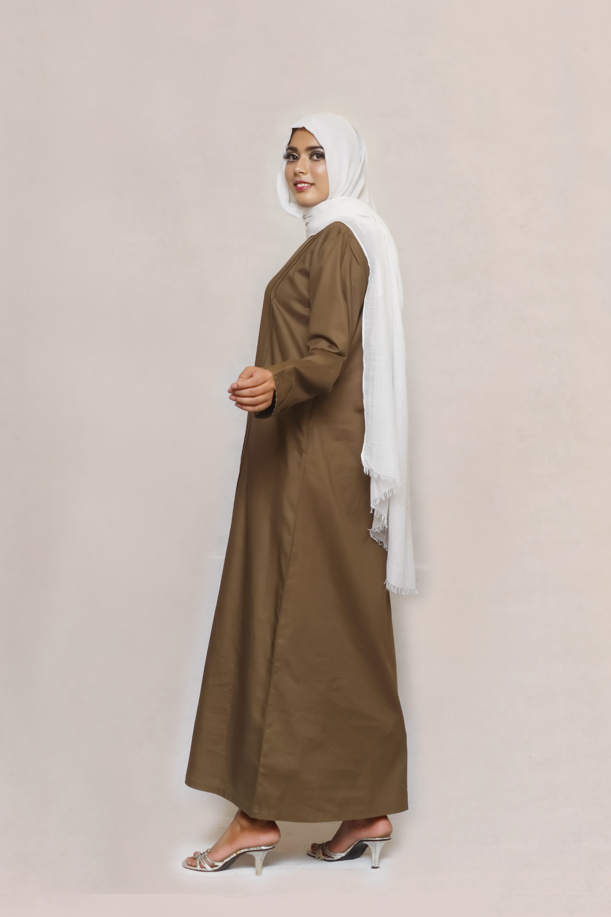 Signature Cotton Abaya – Olive Green
