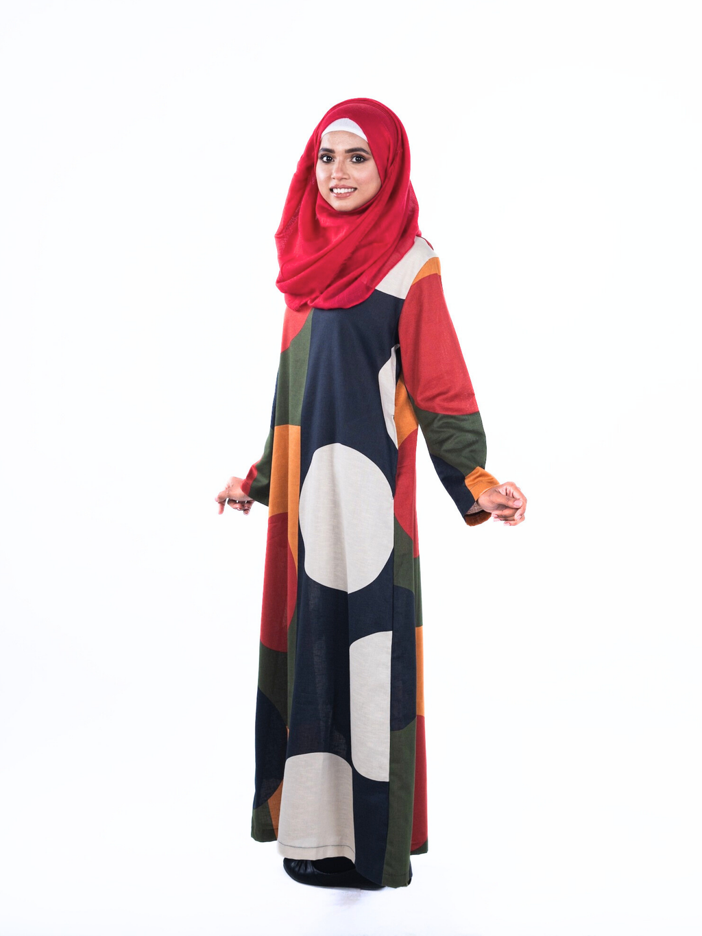 Printed Cotton Abaya – Multicolour