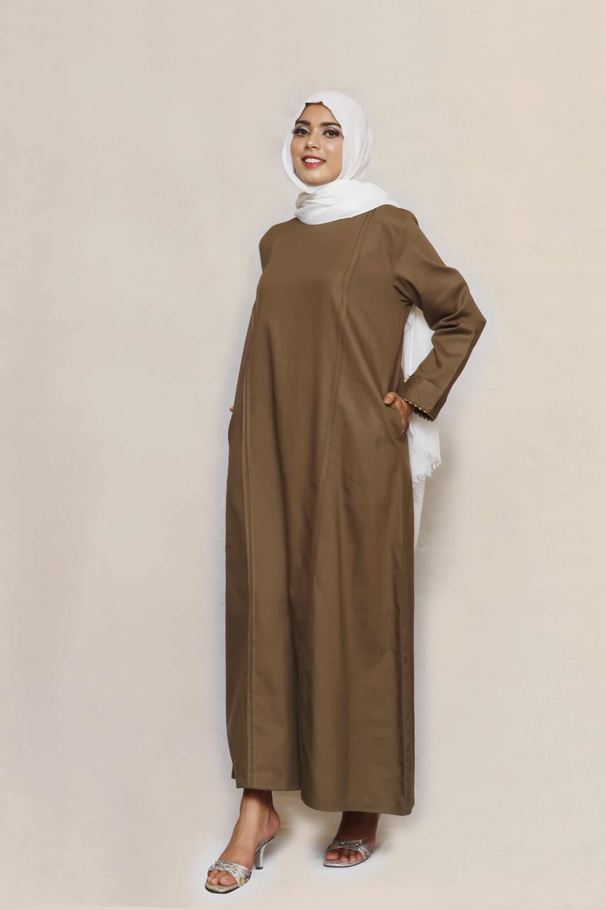 Signature Cotton Abaya – Olive Green