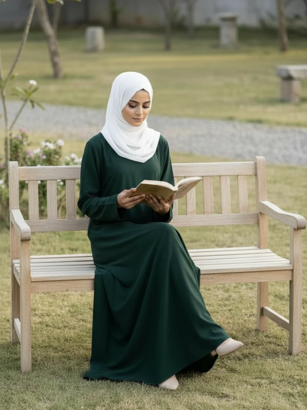 Essential Linen Abaya - Forest