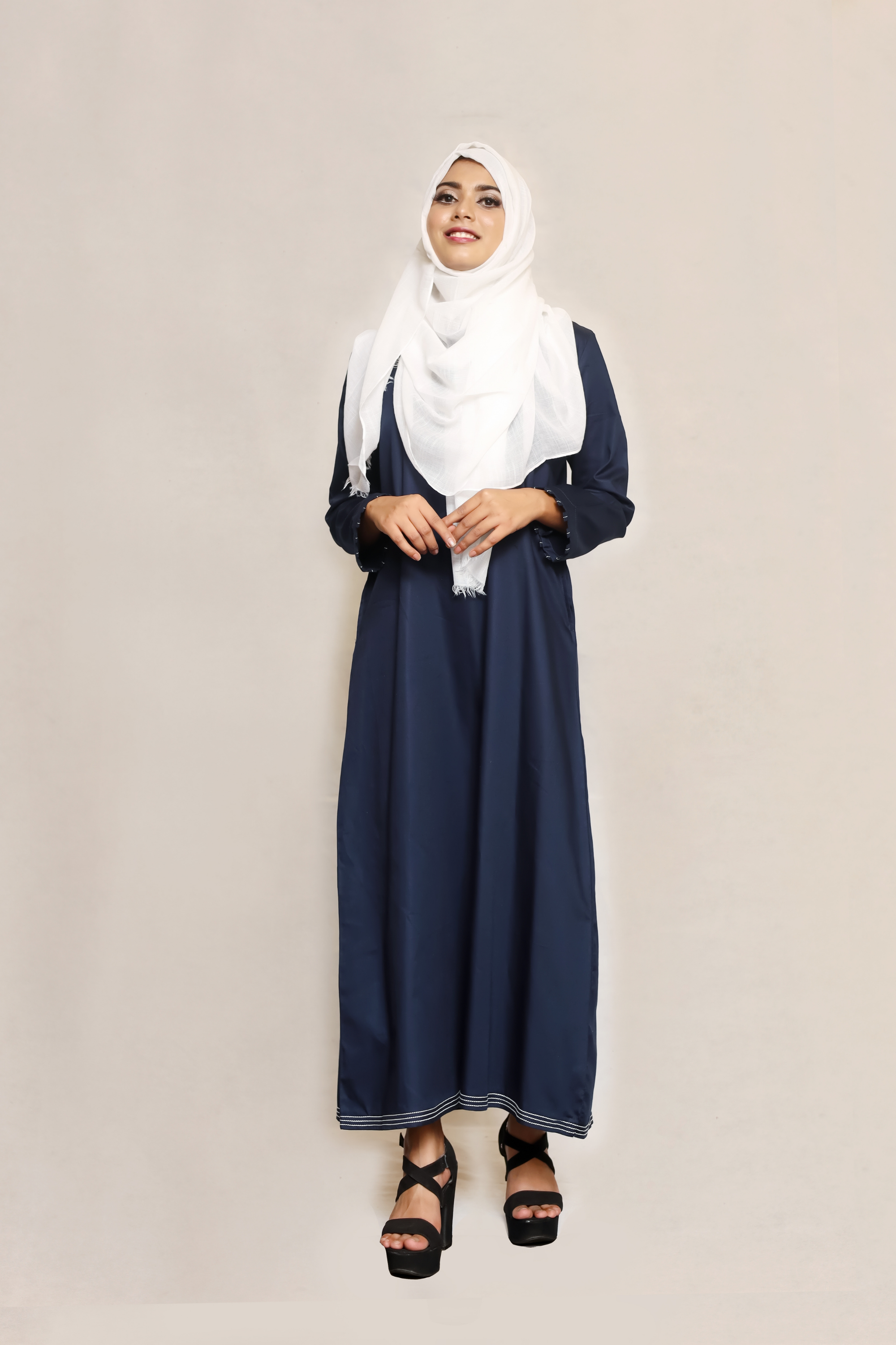 Signature Cotton Abaya – Navy