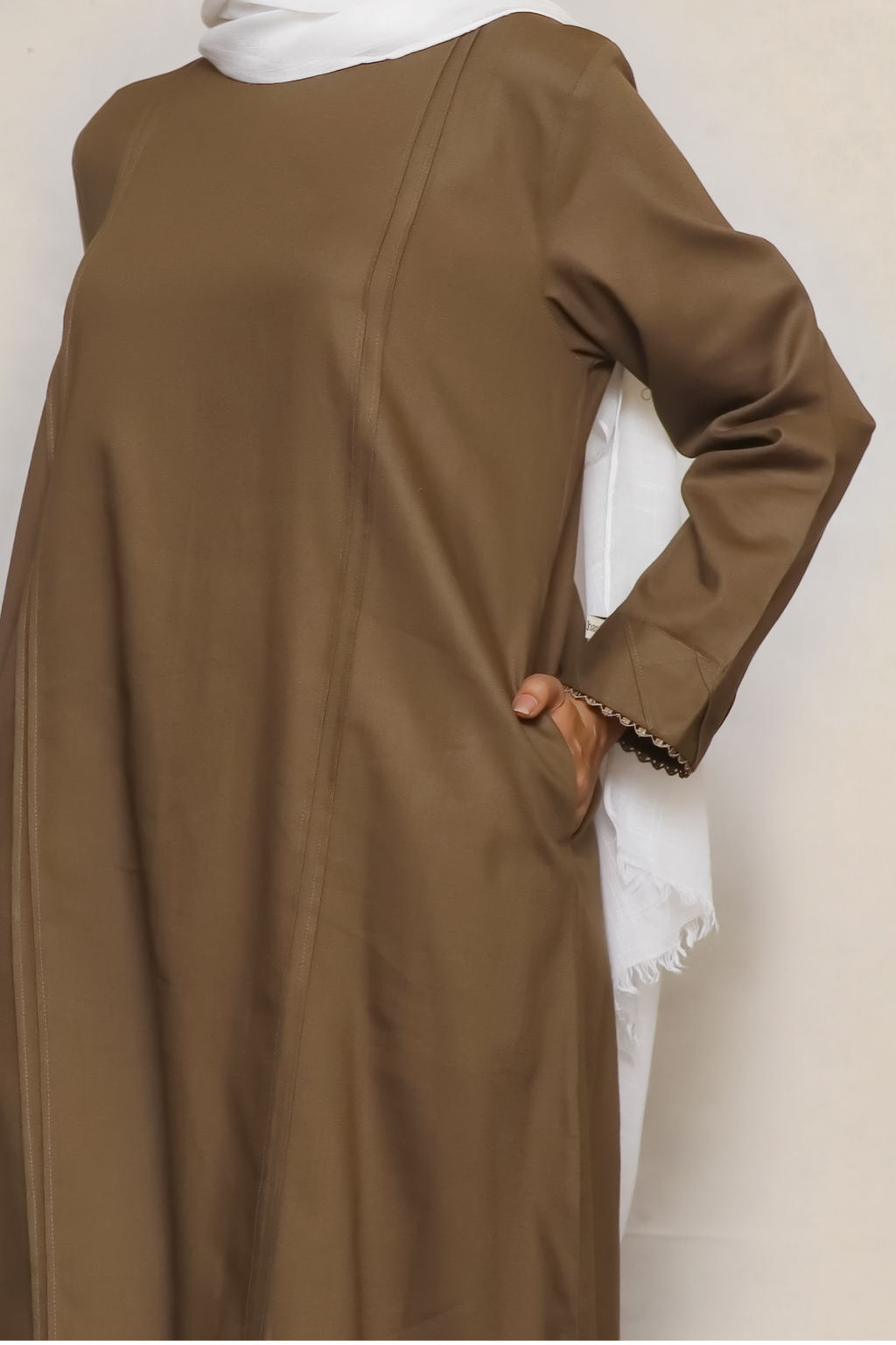 Signature Cotton Abaya – Olive Green