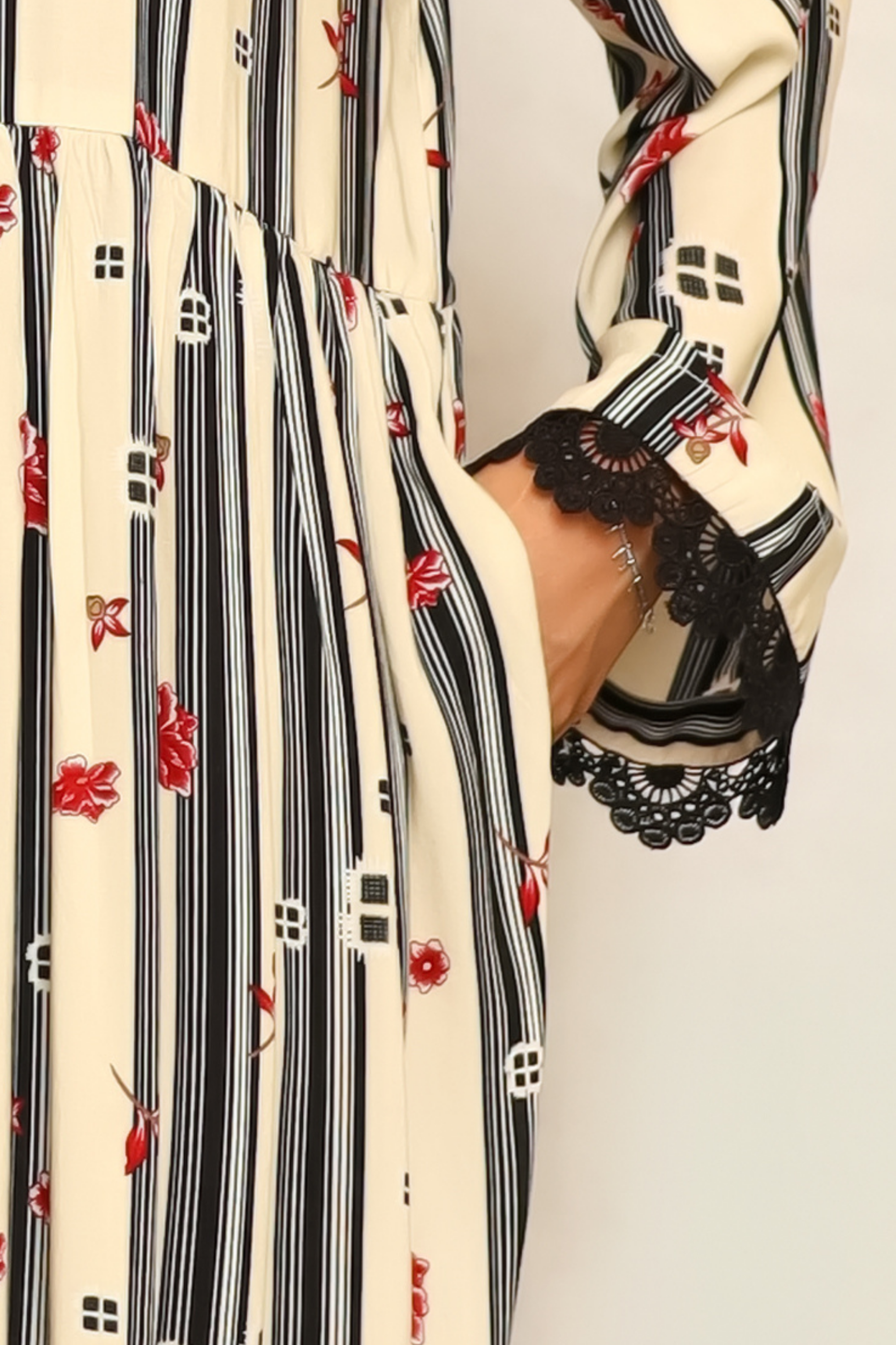Maternity Maxi Dress - Crimson Bloom