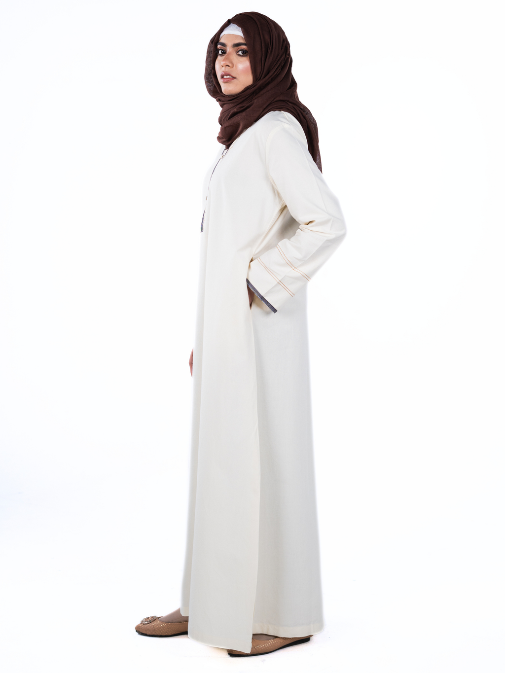 Heritage Cotton Abaya - Cream