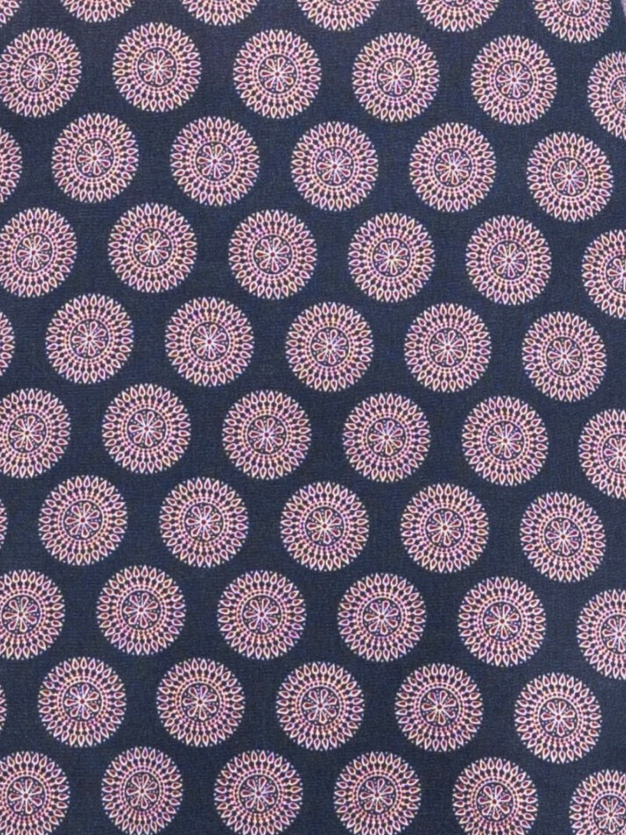 Printed Cotton Abaya – Dark Blue