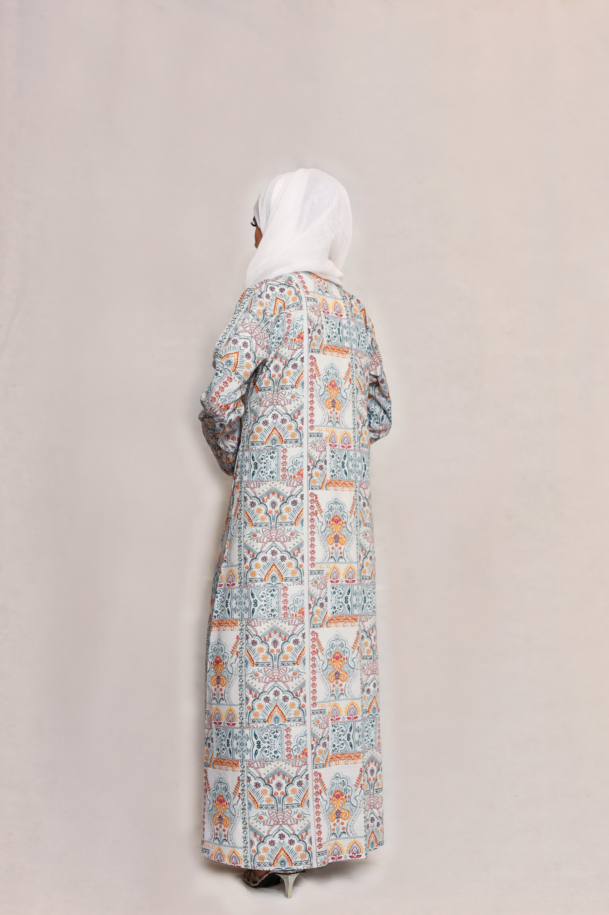 Printed Open Abaya - Multicolour