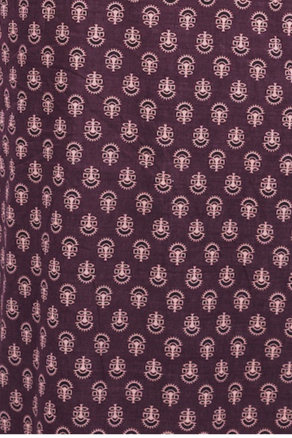 Printed Open Abaya - Mulberry