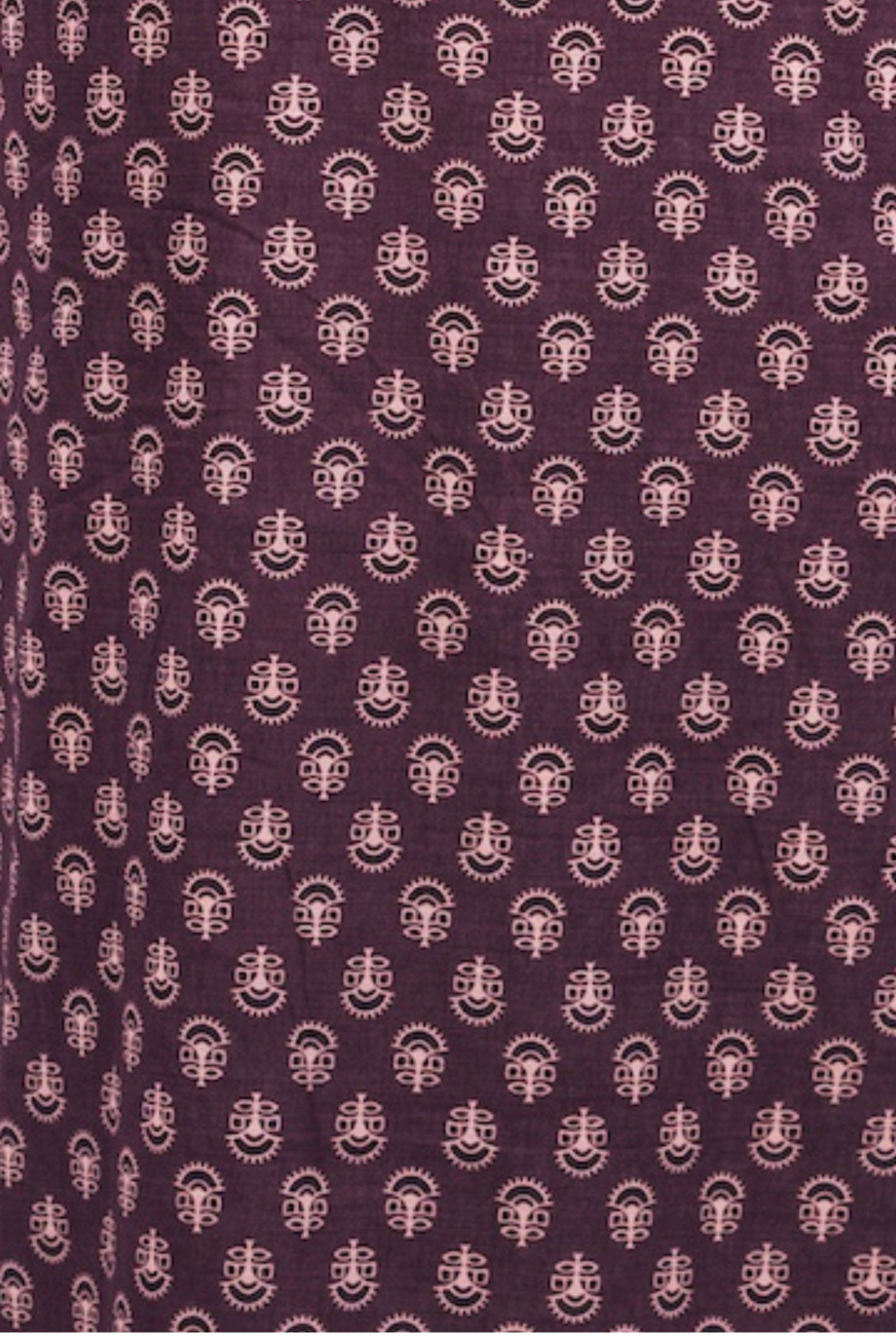 Printed Open Abaya - Mulberry