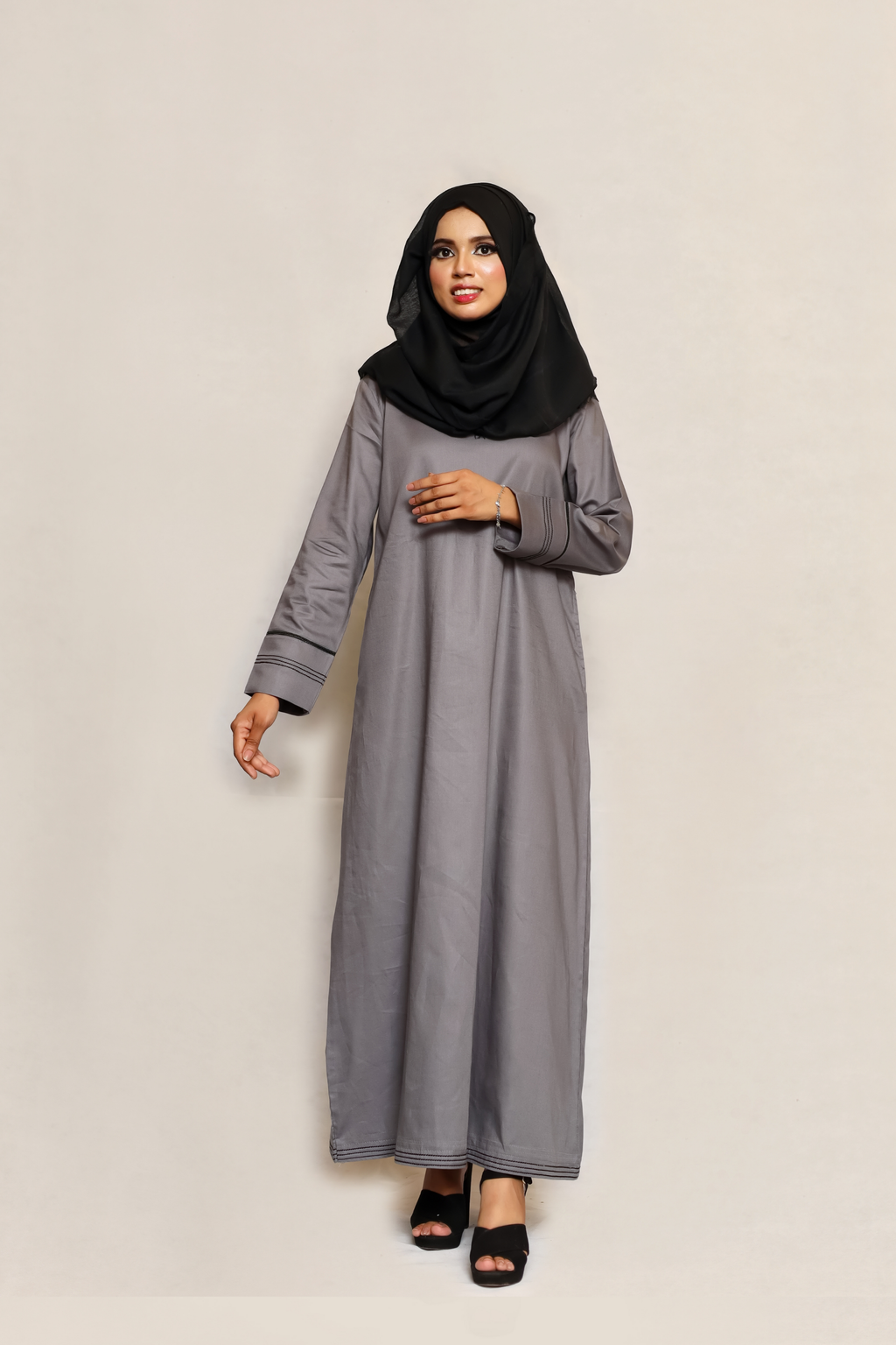 Signature Cotton Abaya – Stone