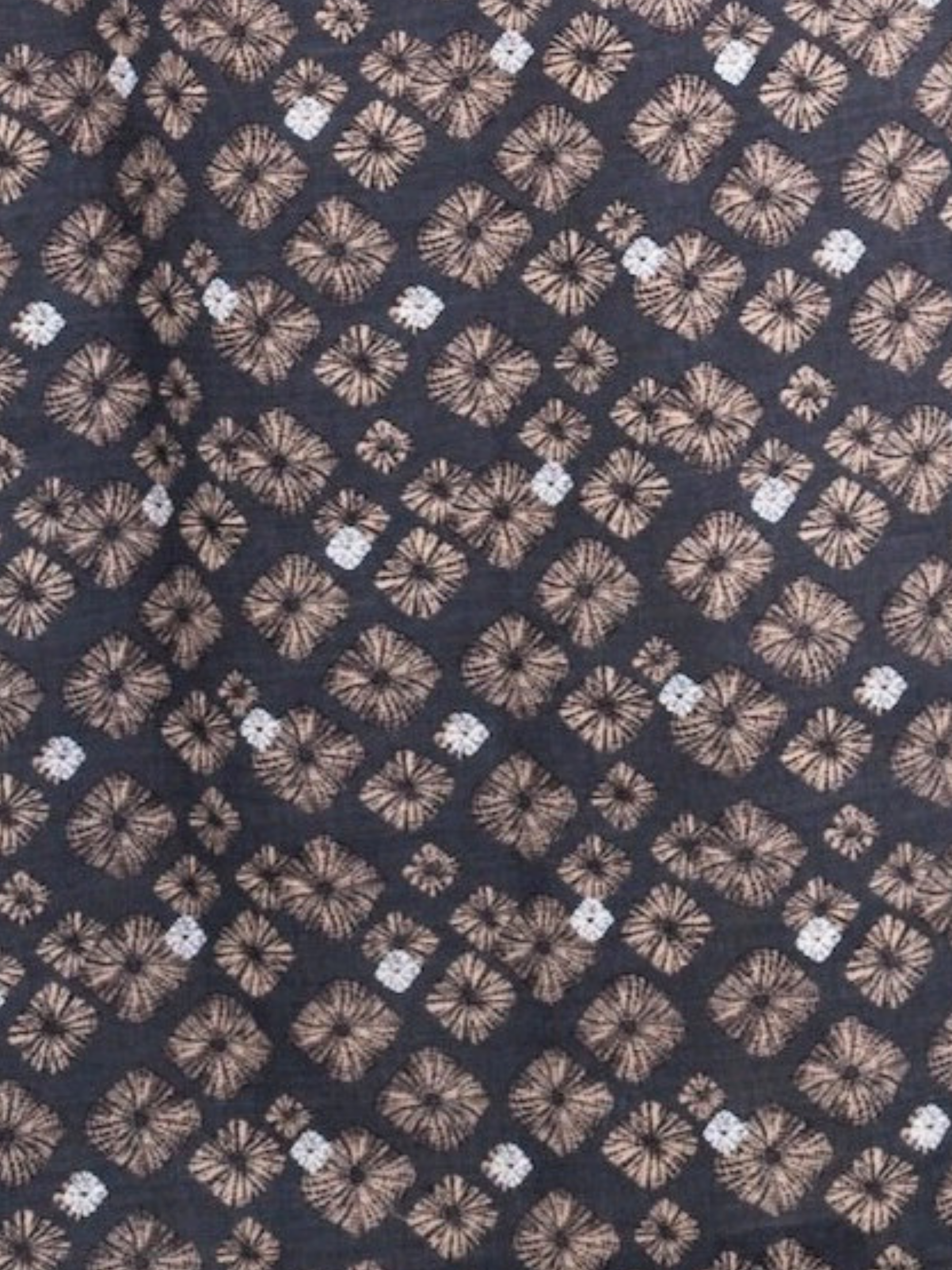 Printed Open Abaya - Brown