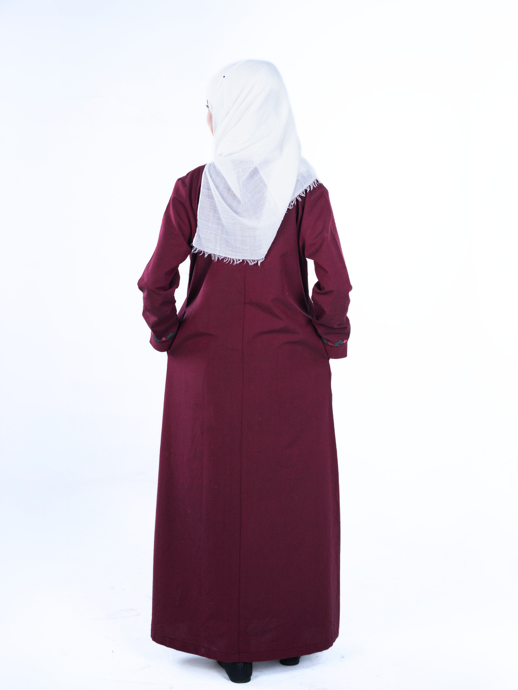 Heritage Bow Open Abaya  – Berry