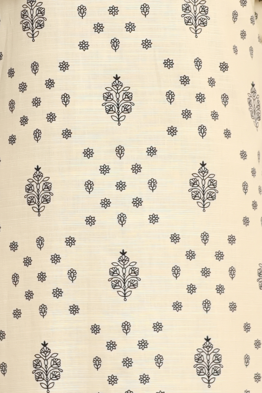Printed Open Abaya - Black and White