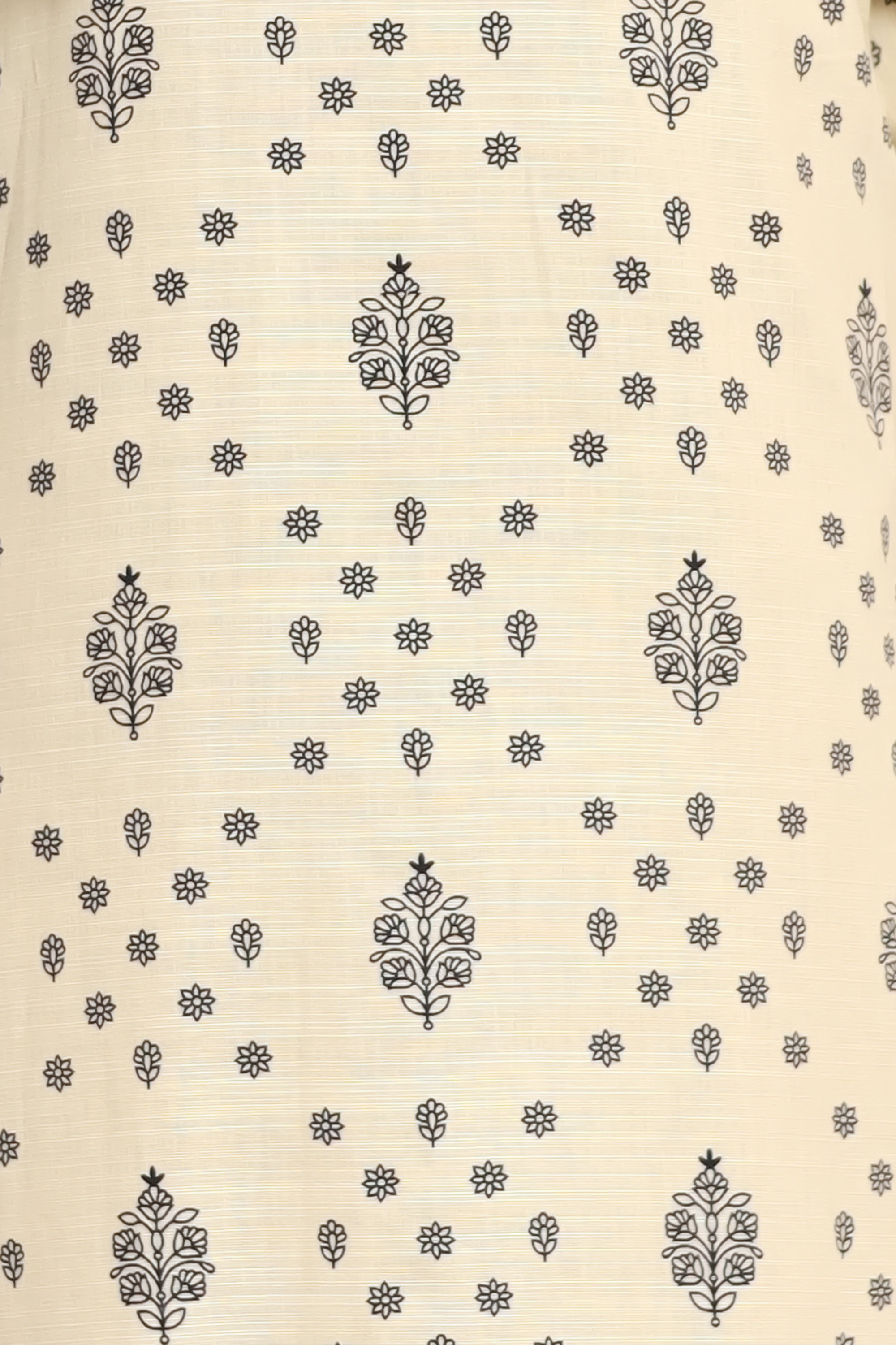Printed Open Abaya - Black and White
