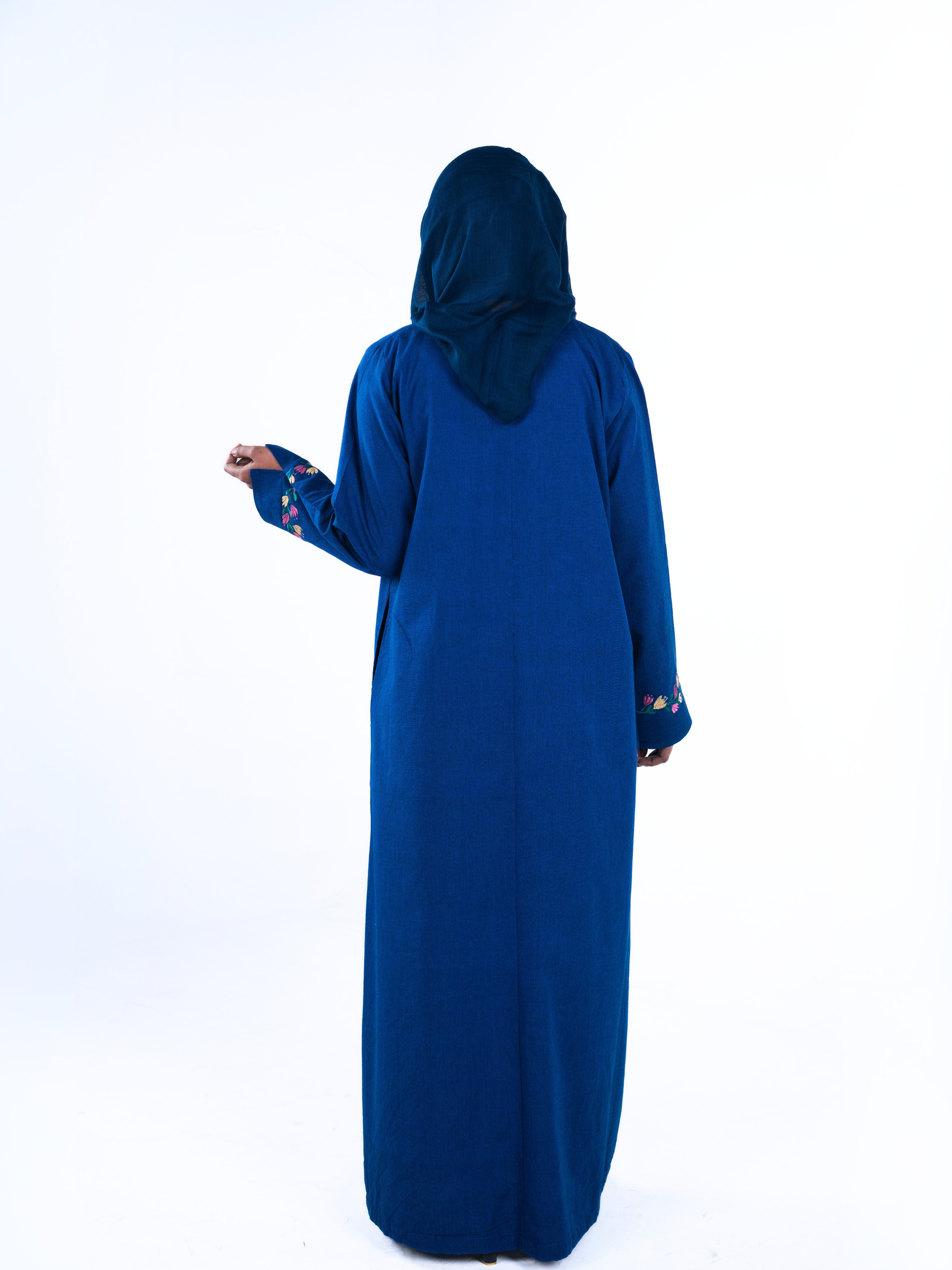 Heritage Bow Open Abaya  – Royal Blue