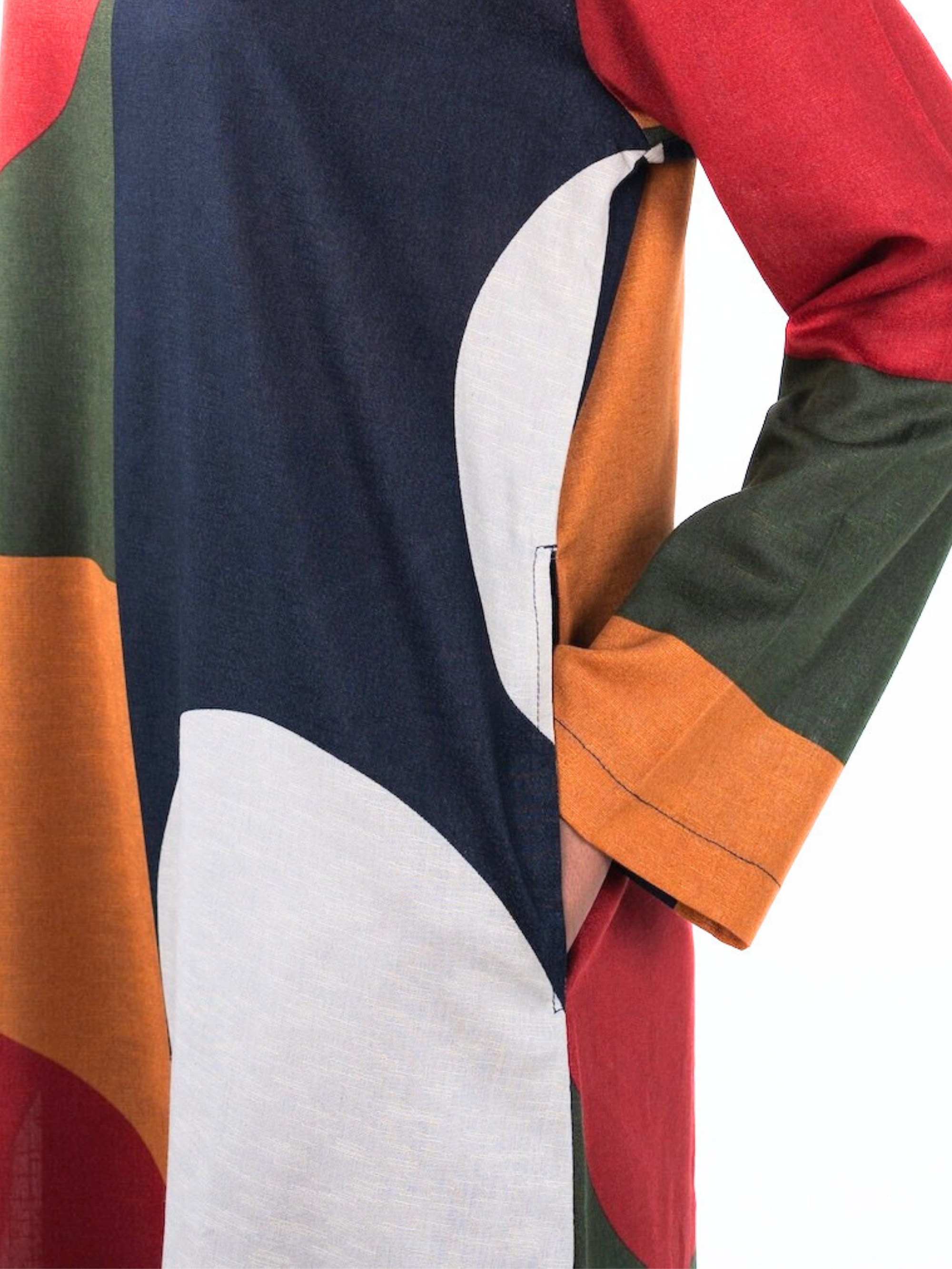 Printed Cotton Abaya – Multicolour
