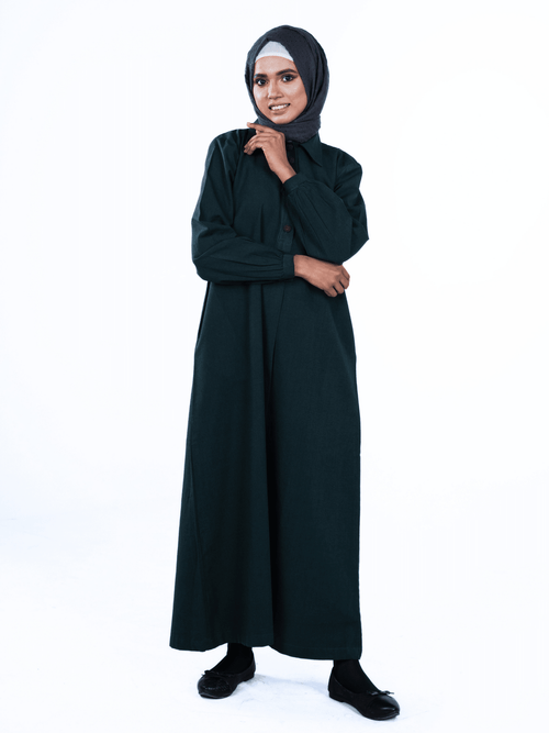Button-up Maxi Dress - Forest - Fasilah