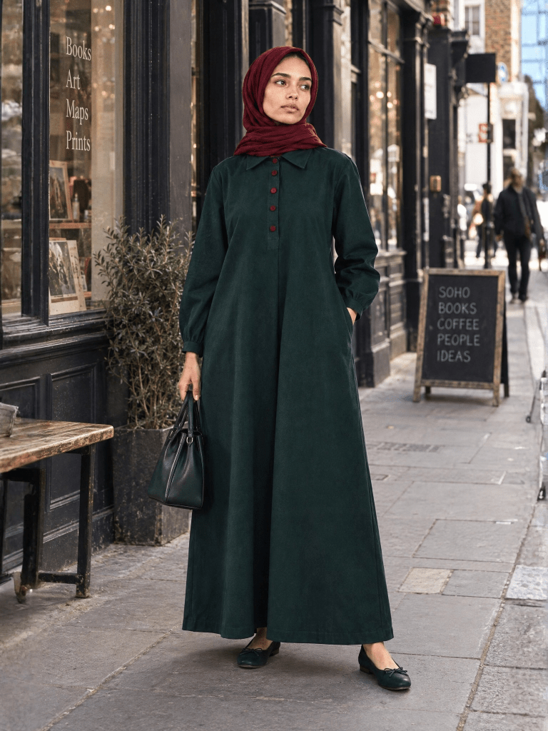 Button-up Maxi Dress - Forest - Fasilah