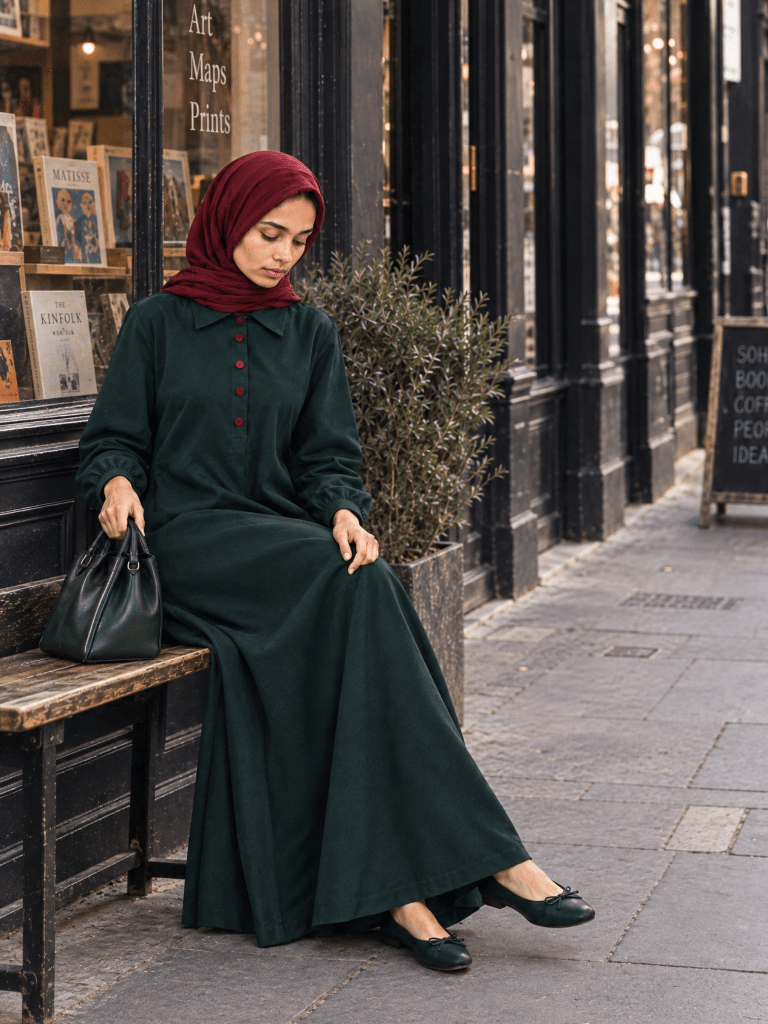 Button-up Maxi Dress - Forest - Fasilah