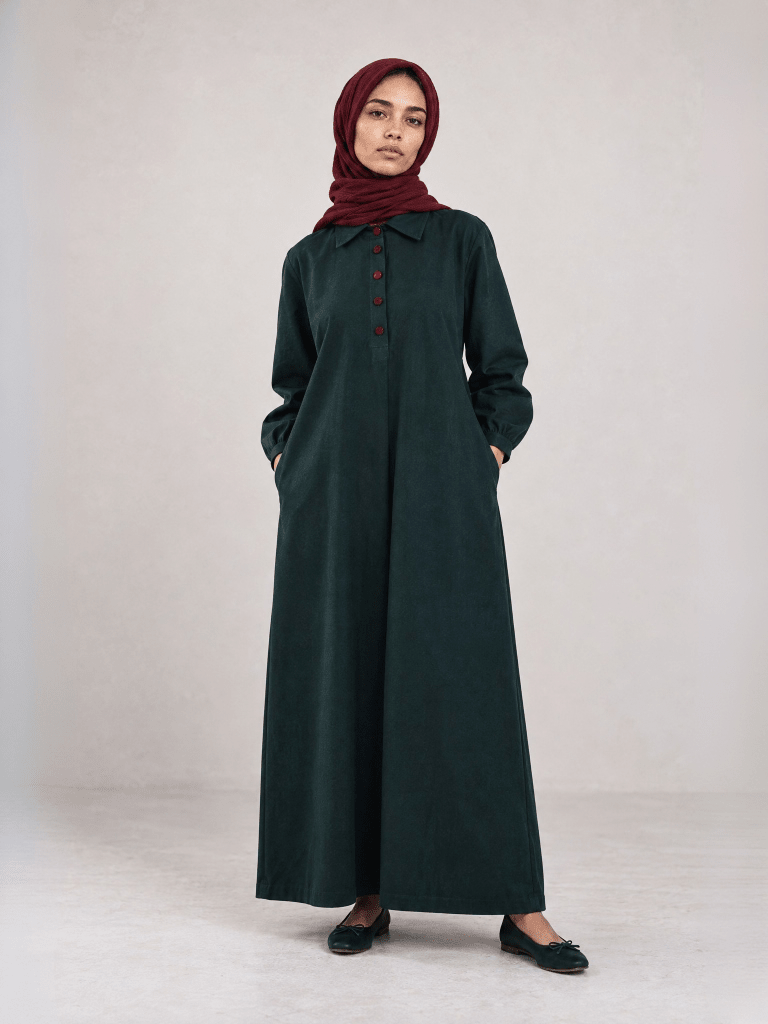 Button-up Maxi Dress - Forest - Fasilah