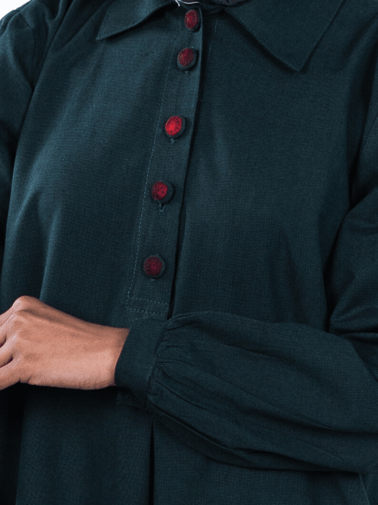 Button-up Maxi Dress - Forest - Fasilah