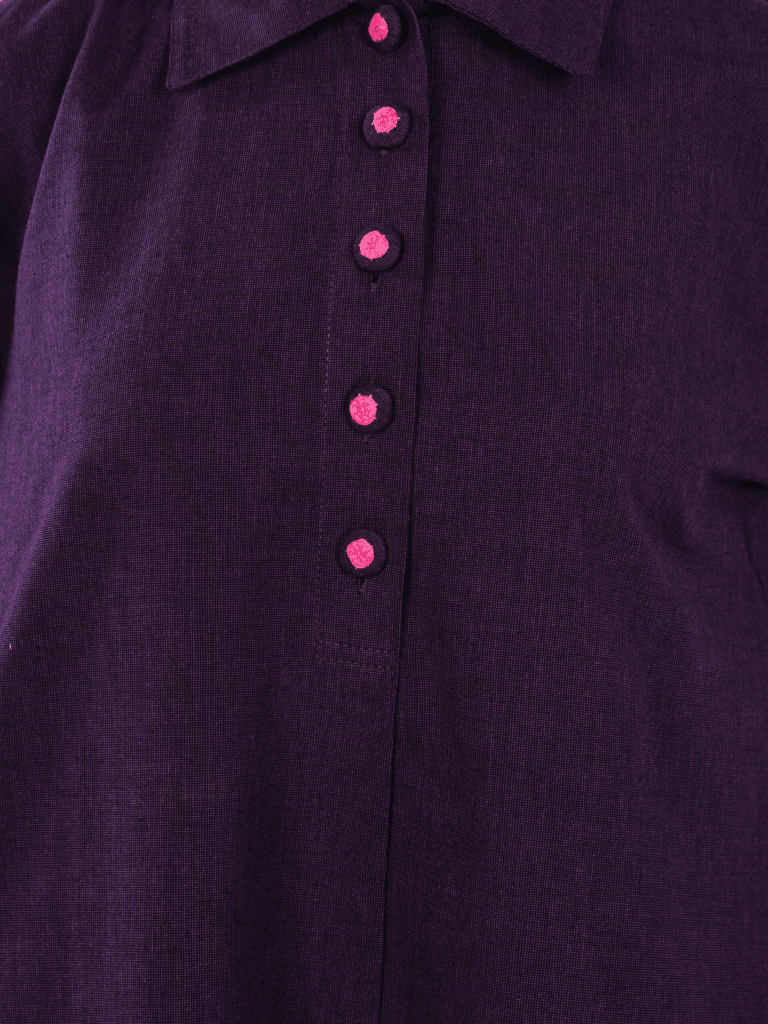 Button-up Maxi Dress - Purple - Fasilah