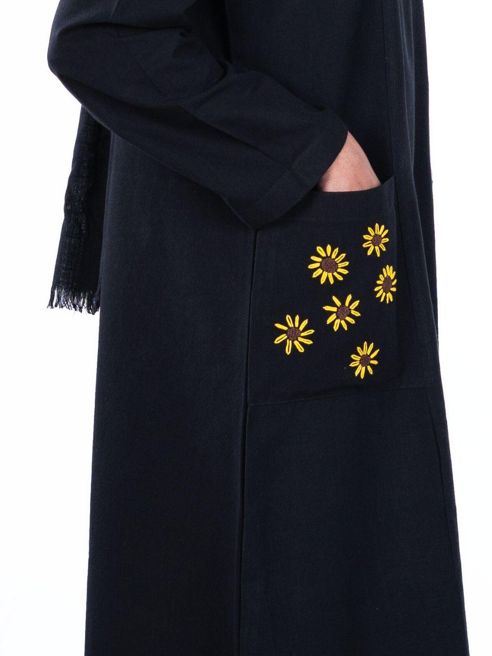 Embroidered Panelled Maxi Dress - Black - Fasilah